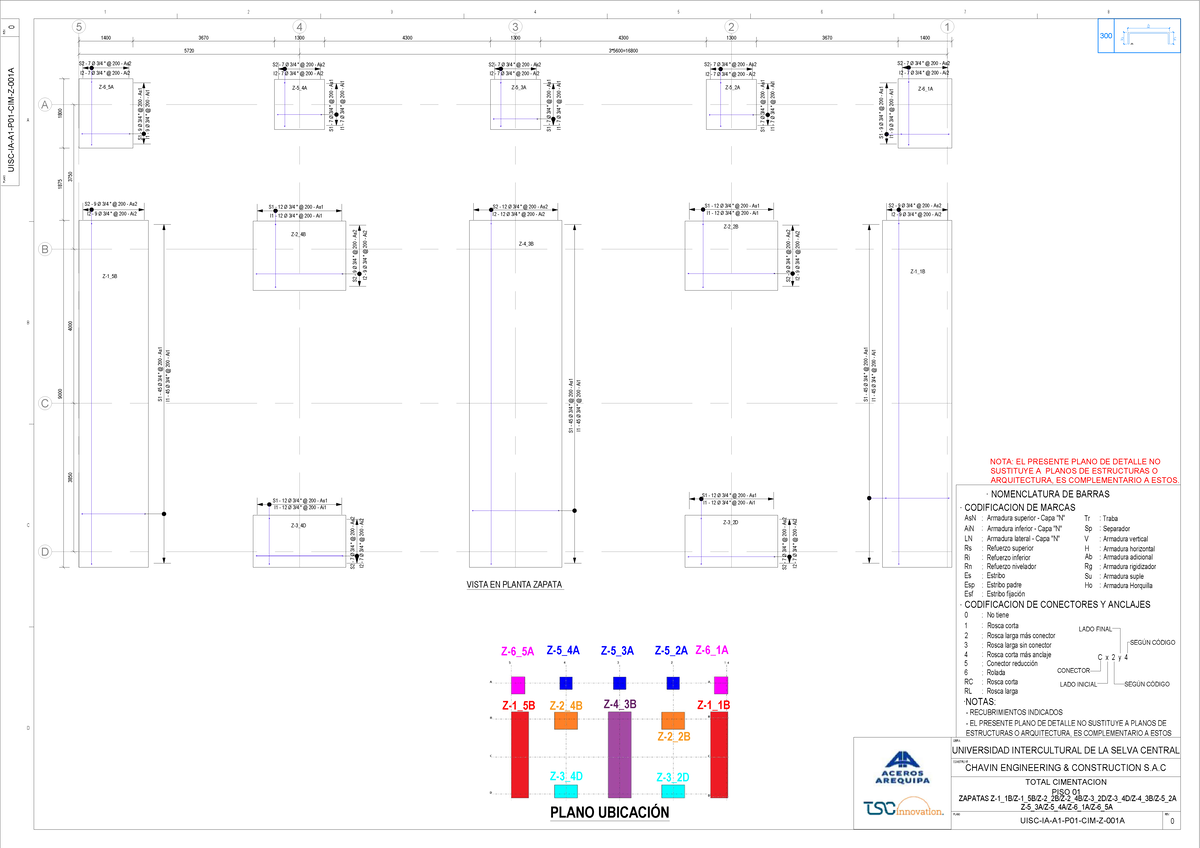 UISC-IA-A1-P01-CIM-Z-001A metrado - VISTA EN PLANTA ZAPATA A C 5 4 3 2 ...