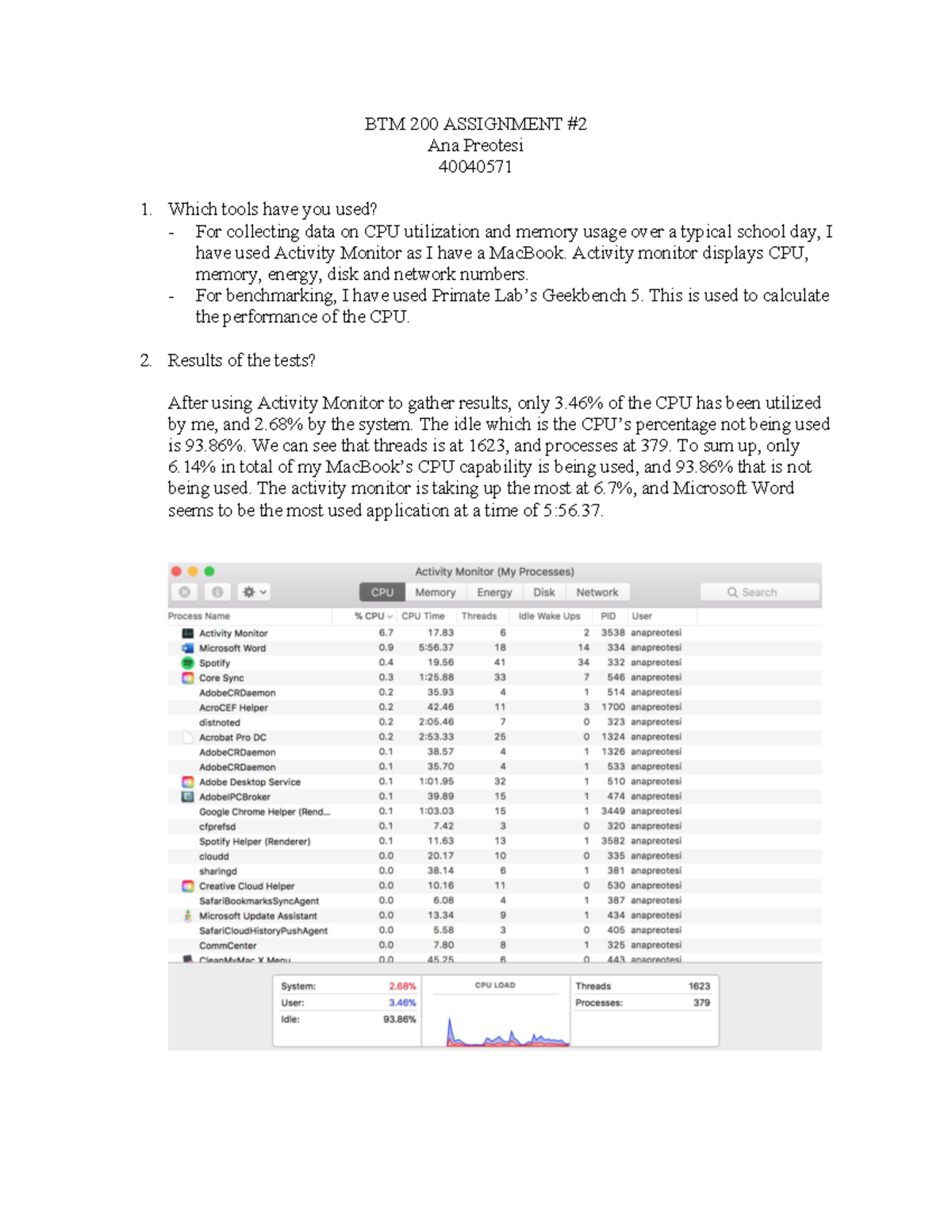 BTM 200 Assignment 2 - BTM 200 ASSIGNMENT Ana Preotesi 40040571 Which ...