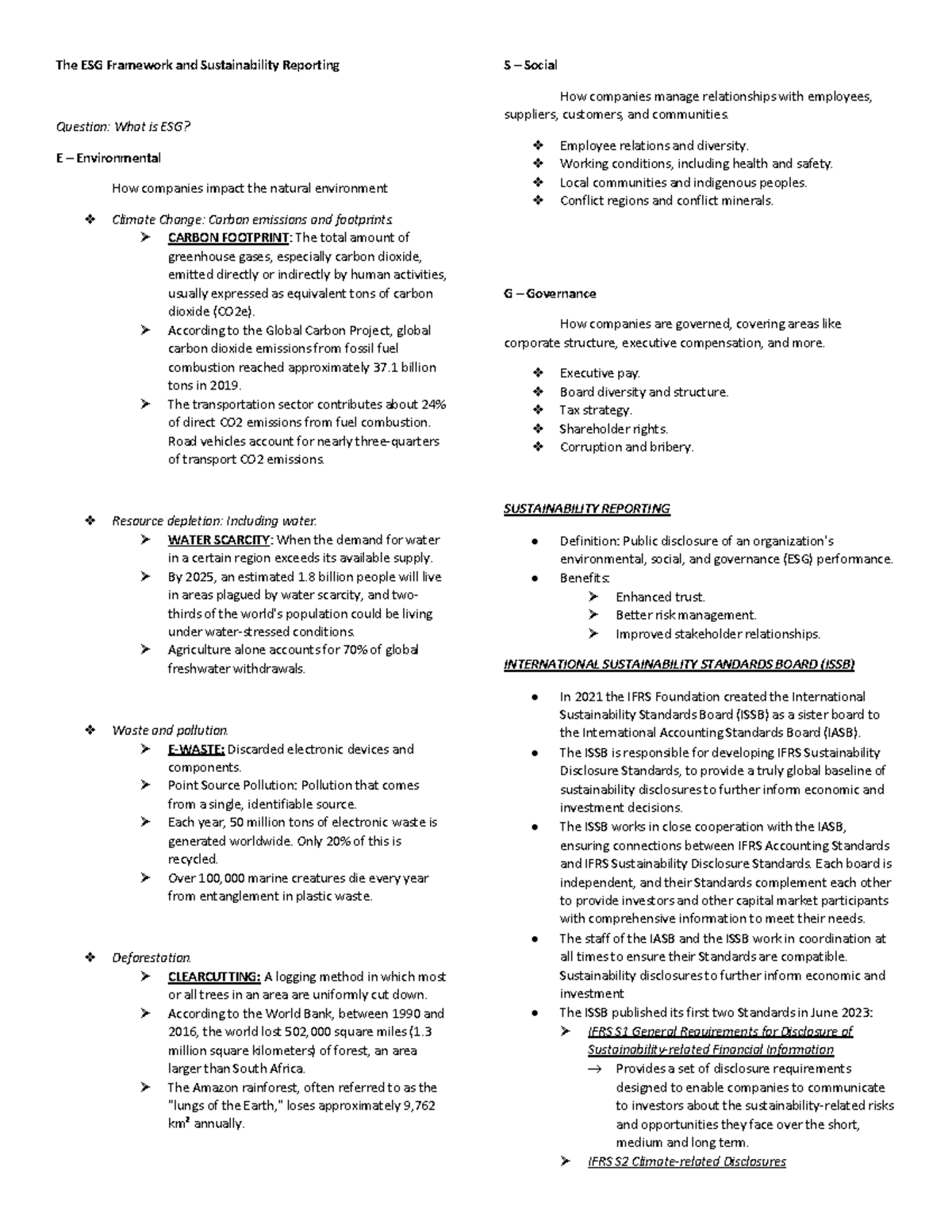Strategic audit - The ESG Framework and Sustainability Reporting ...
