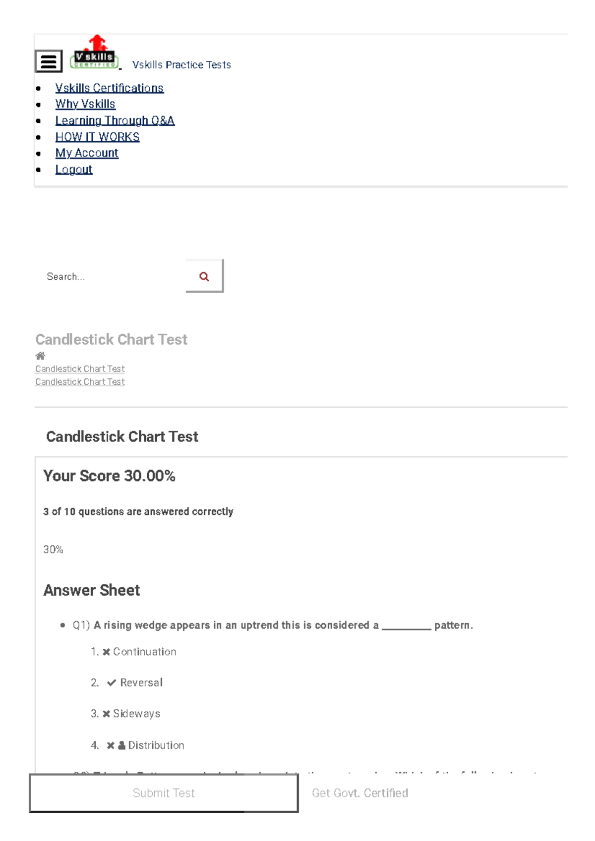 Candlestick Chart Questions Vskills Practice Tests Search