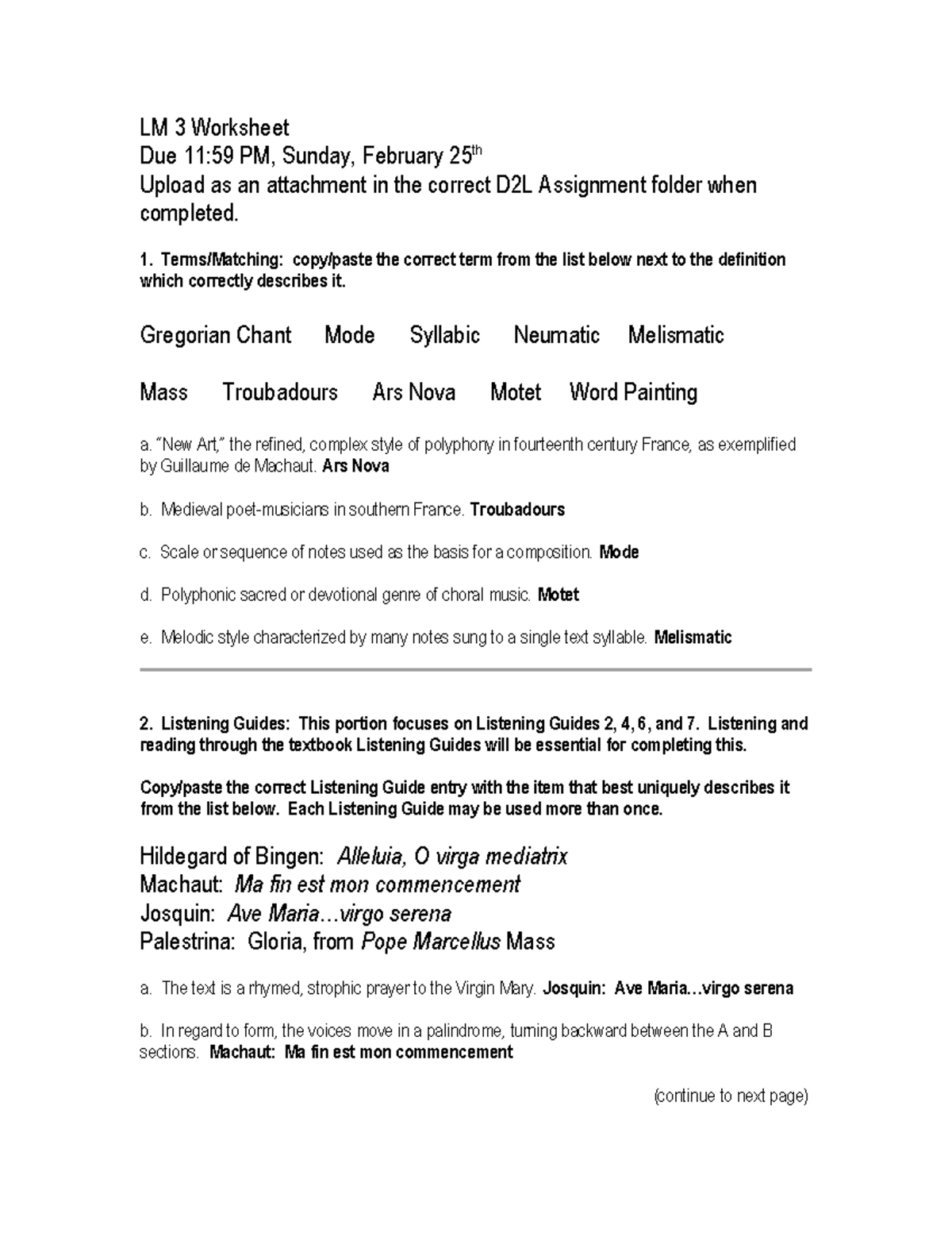 LM 3 worksheet assignment - LM 3 Worksheet Due 11:59 PM, Sunday ...