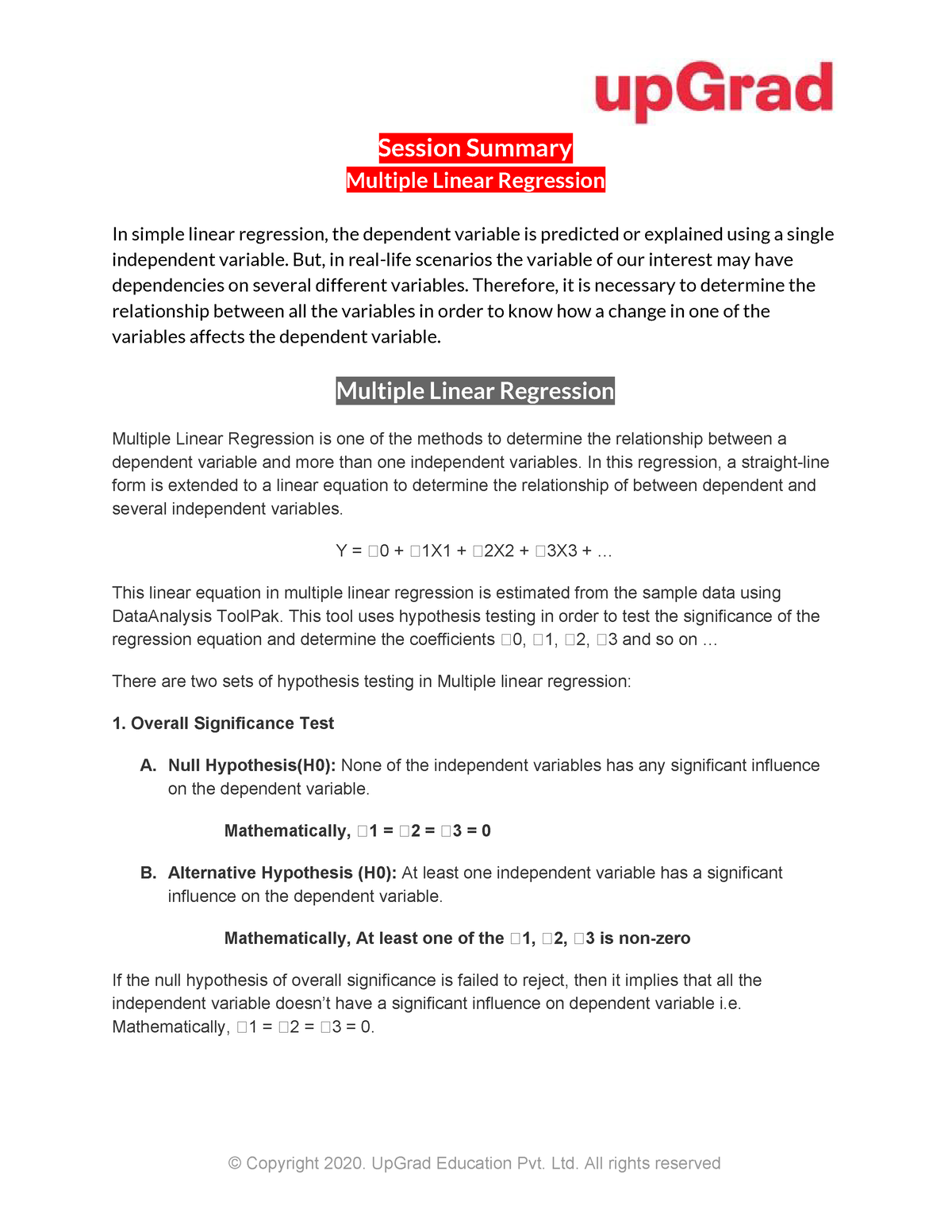 case study multiple linear regression