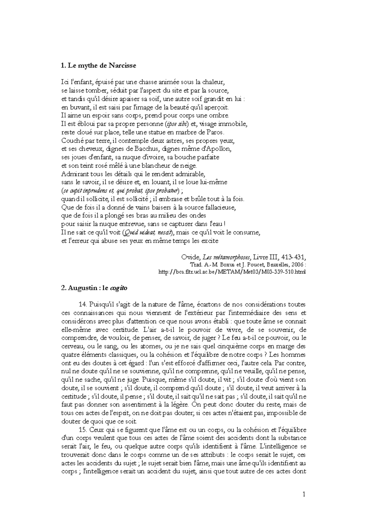 1 Textes texte sur le mythe de Narcisse Le mythe de Narcisse Ici l'enfant, épuisé par une