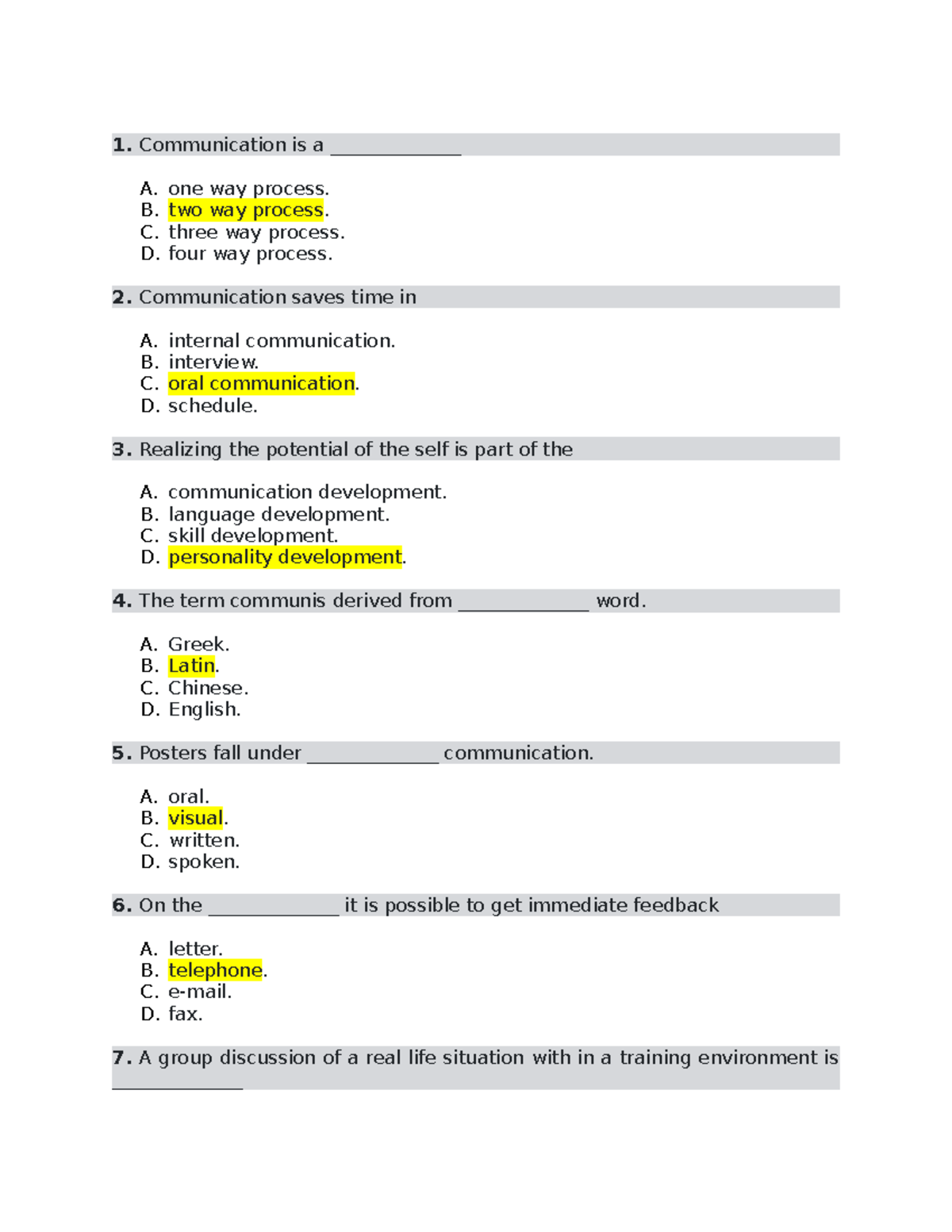 essay questions on communication in an organization