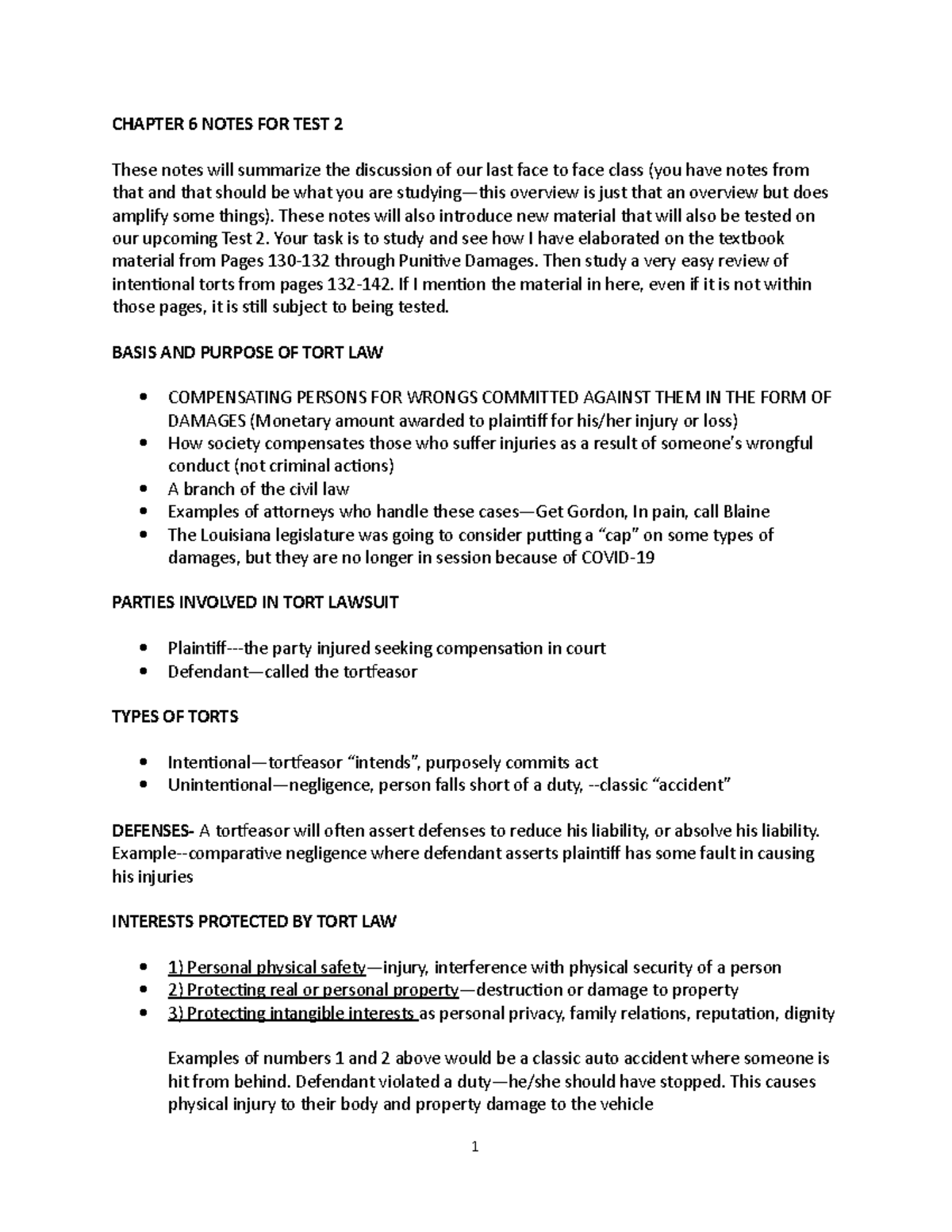 Chapter 6 Notes for test 2 - CHAPTER 6 NOTES FOR TEST 2 These notes ...