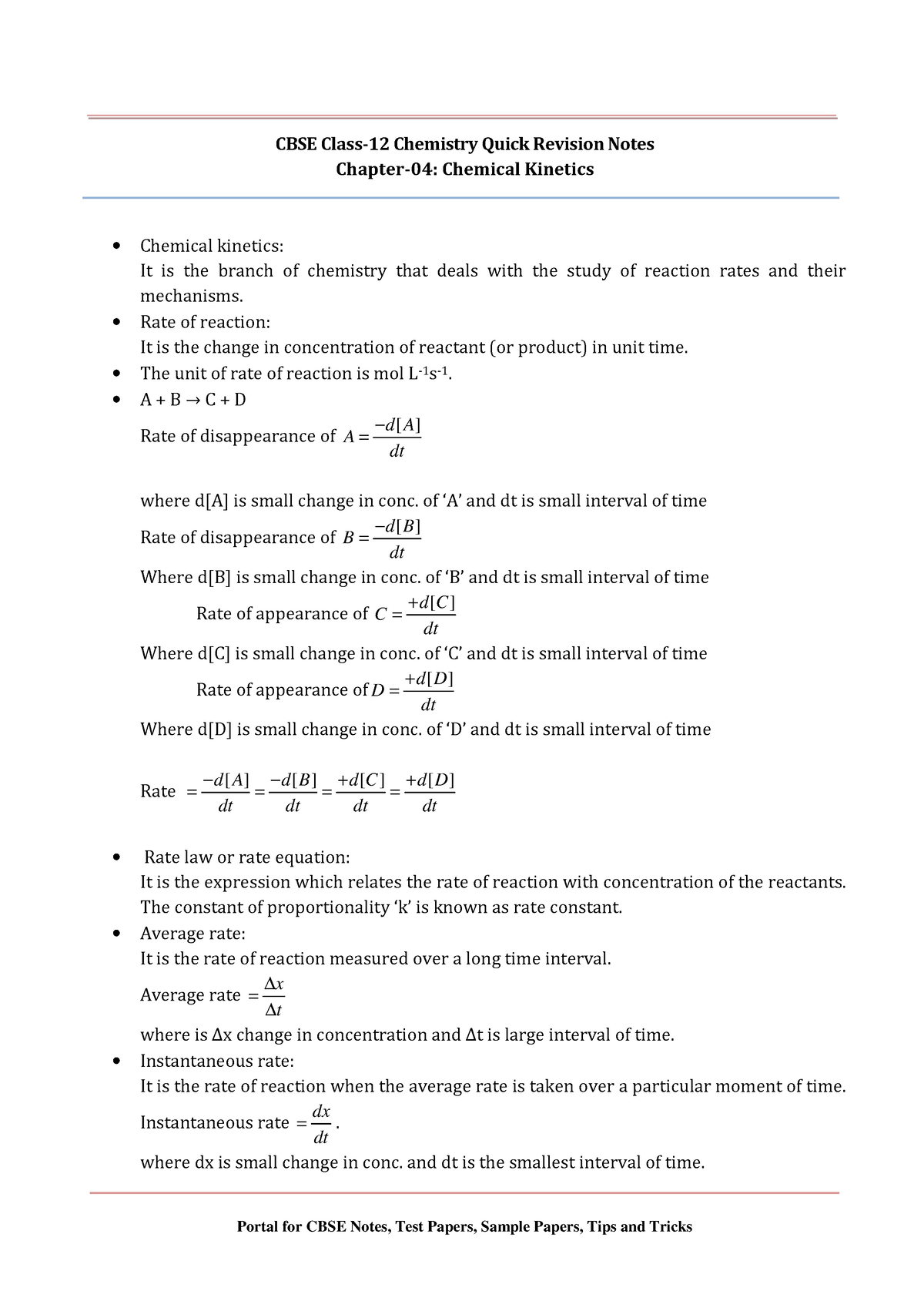 12-chemistry-notes-ch04-chemical-kinetics-cbse-class-12-chemistry