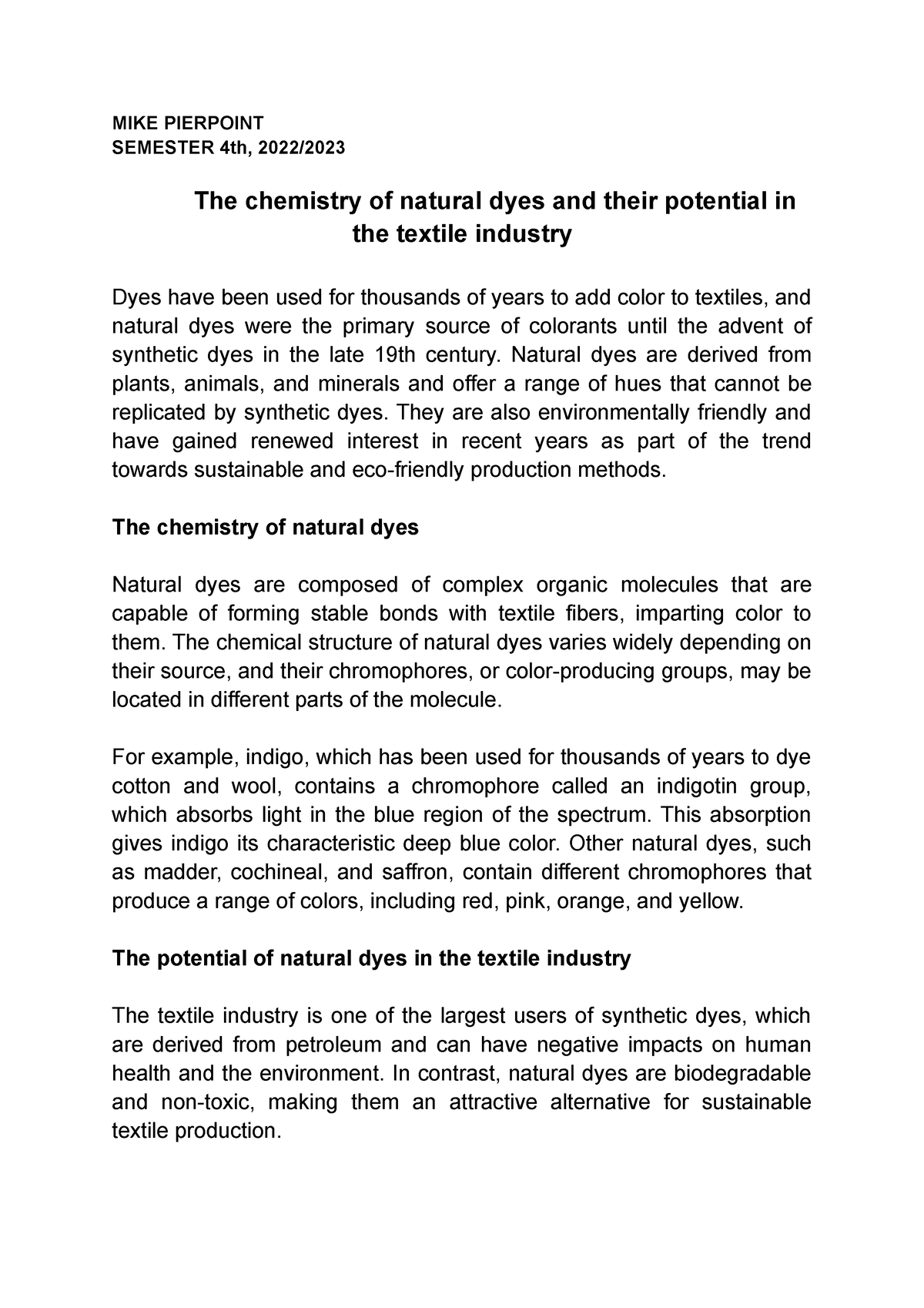 research papers on natural dyes