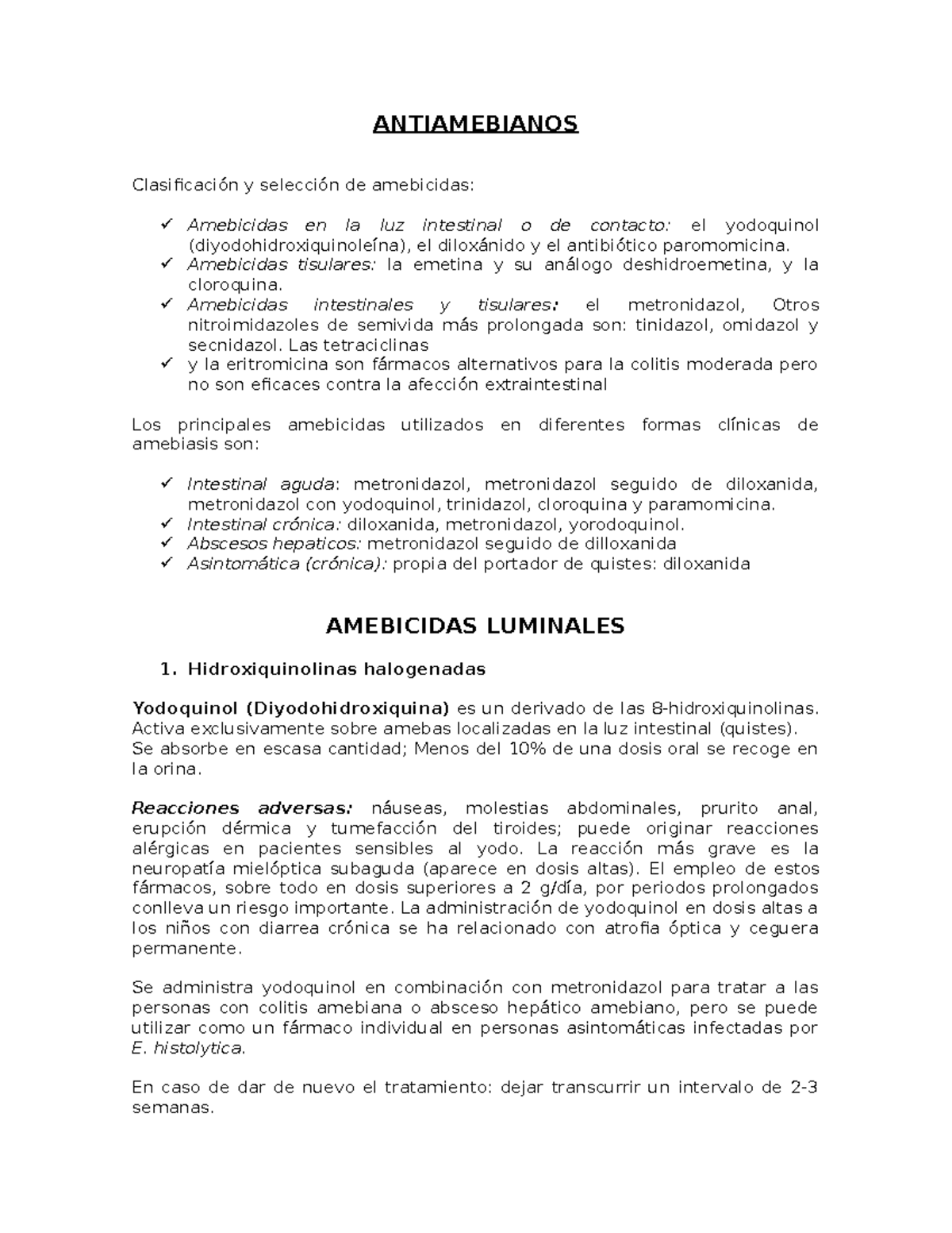 antihelminticos y antiamibianos