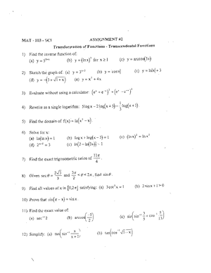 Assignment 11. First and Second Derivative Tests - Curve Sketching ...