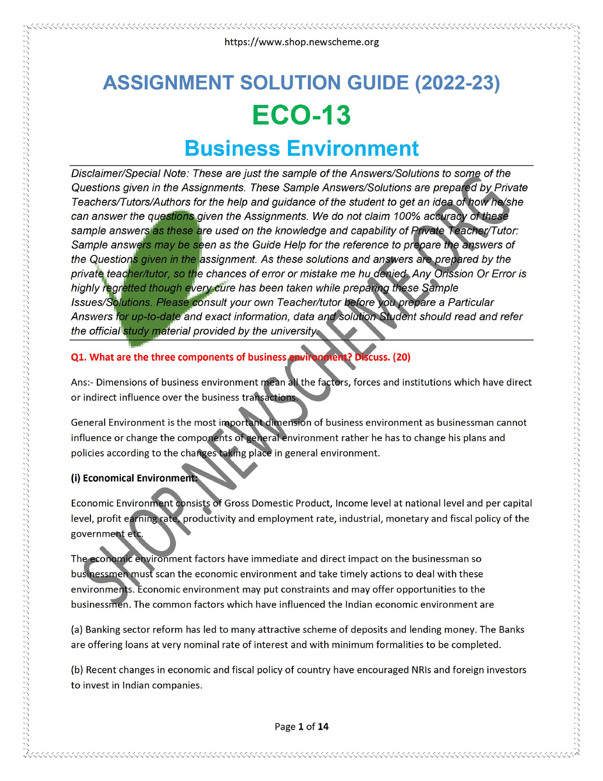 eco 13 solved assignment 2022 23