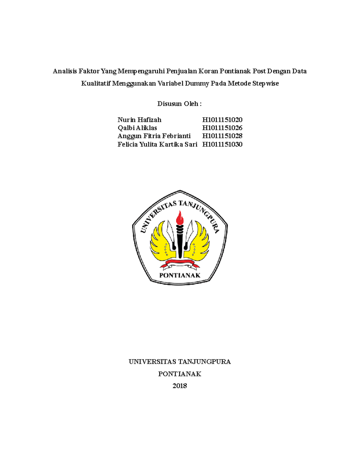 Analisis Regresi - Metode Stepwise - Analisis Faktor Yang Mempengaruhi ...