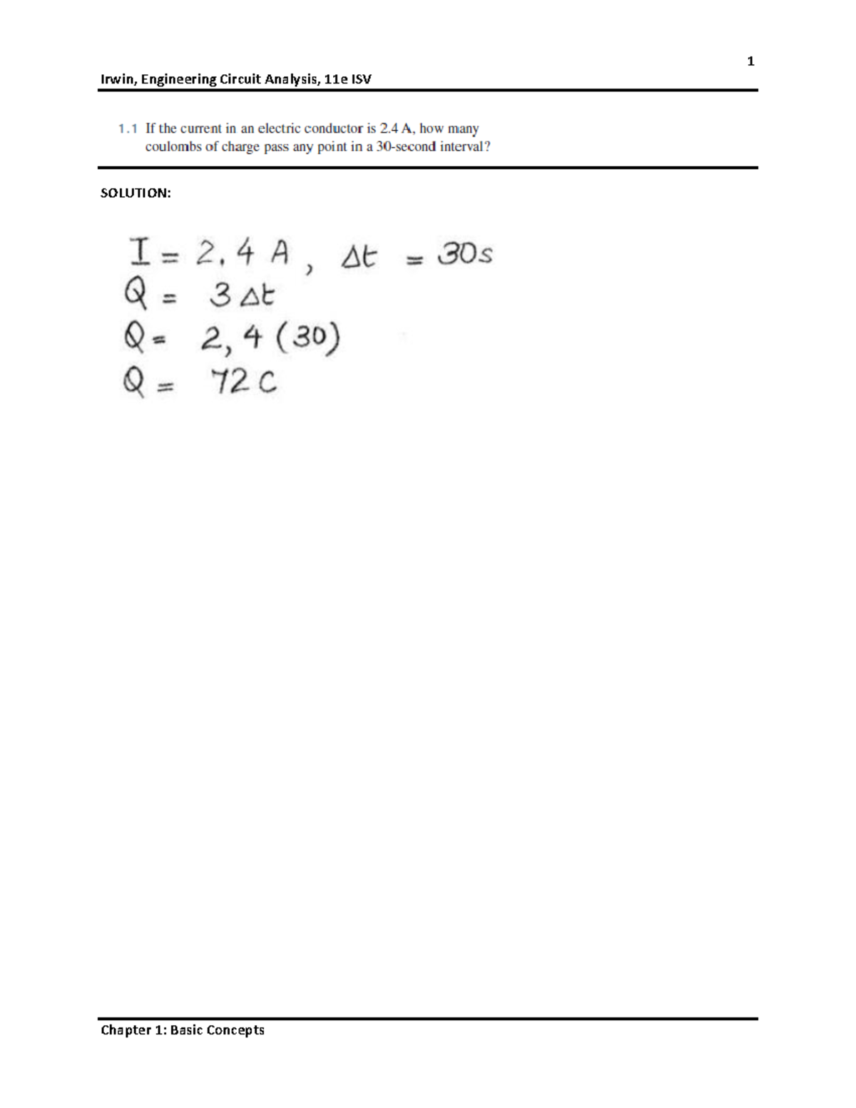Ch01 - circuit analysis ch1sol - Irwin, Engineering Circuit Analysis ...