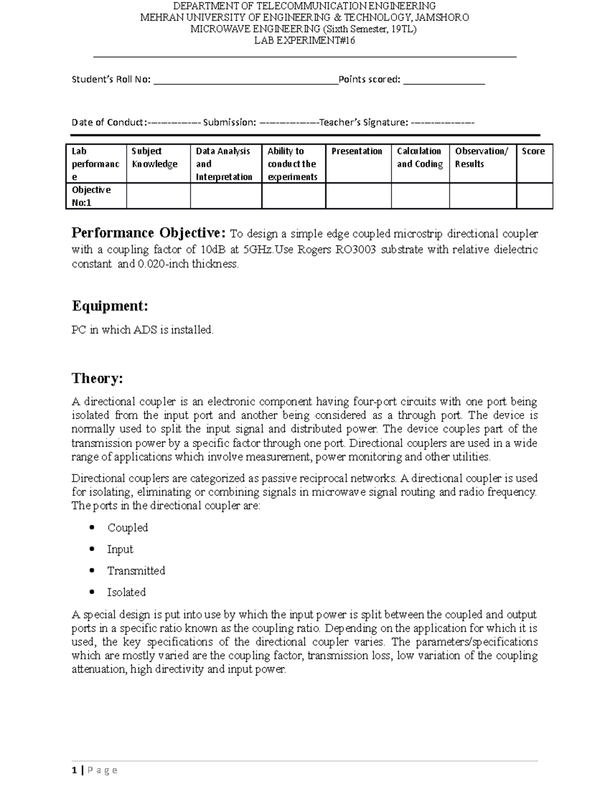 Lab16 - Great content - DEPARTMENT OF TELECOMMUNICATION ENGINEERING ...