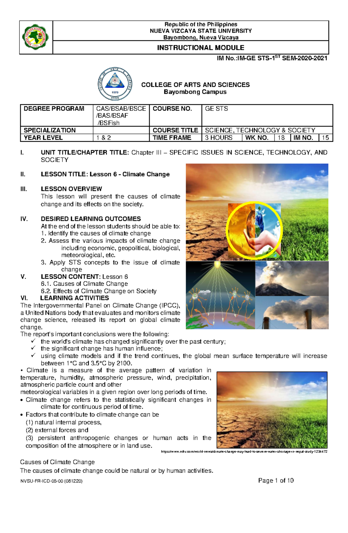 Sts-mod-15-final - Lecture Notes 15 - NUEVA VIZCAYA STATE UNIVERSITY ...