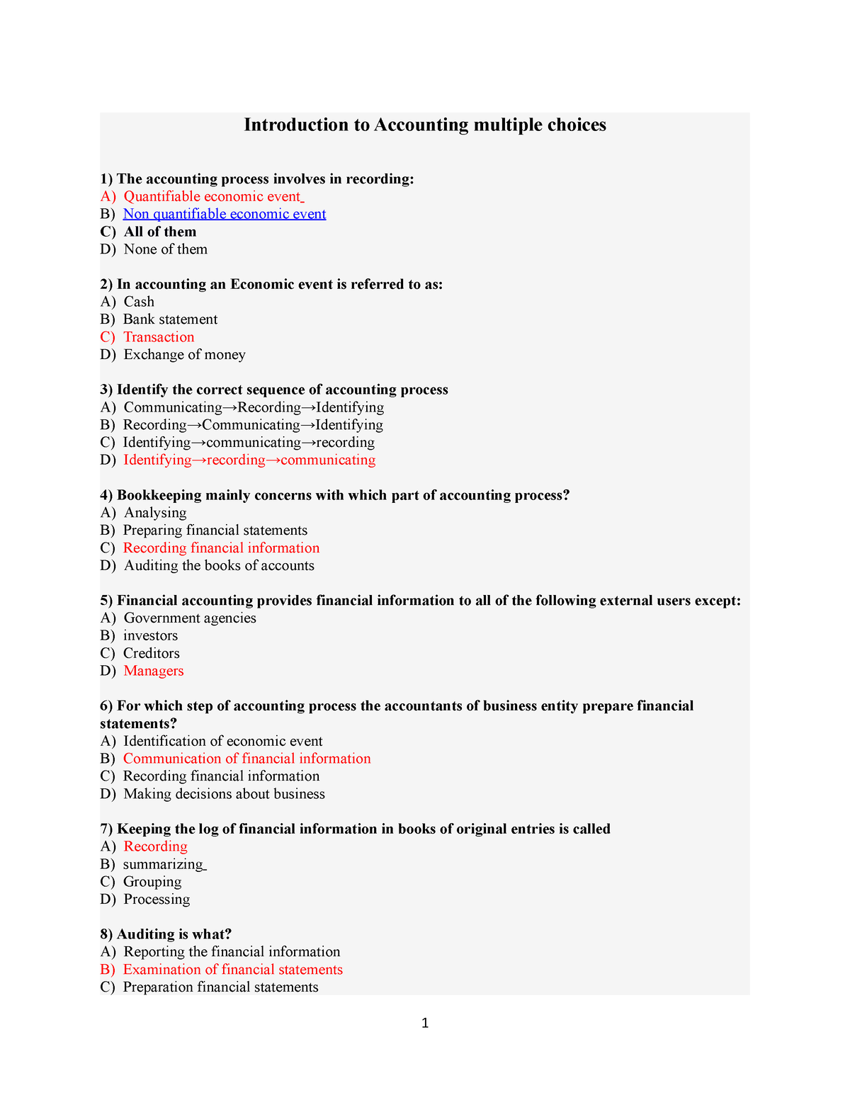 Introduction To Accounting Multiple Choices Week 3 - Introduction To ...