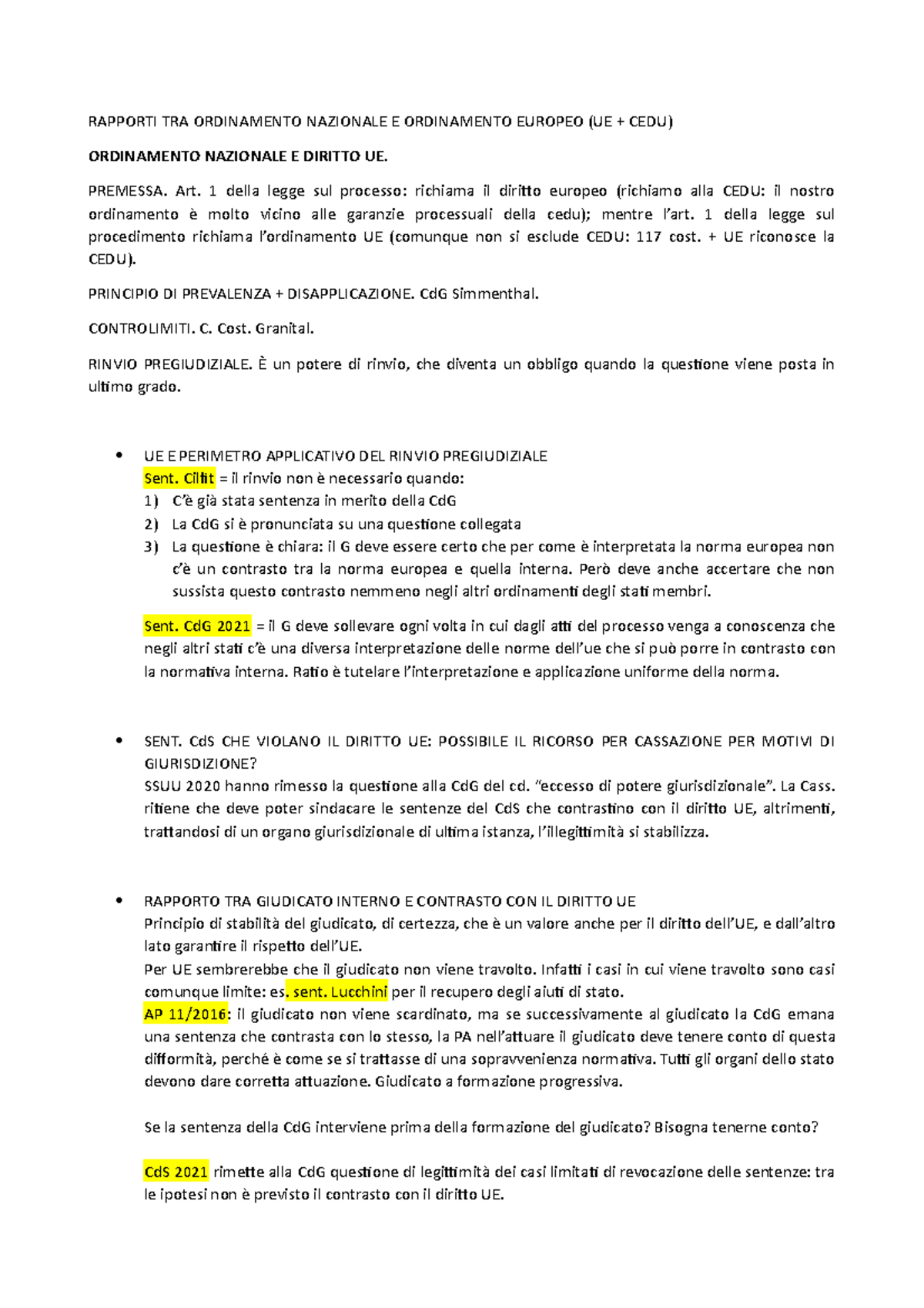 1.2 Rapporti Tra Ordinamento Nazionale E Ordinamento Europeo - RAPPORTI ...