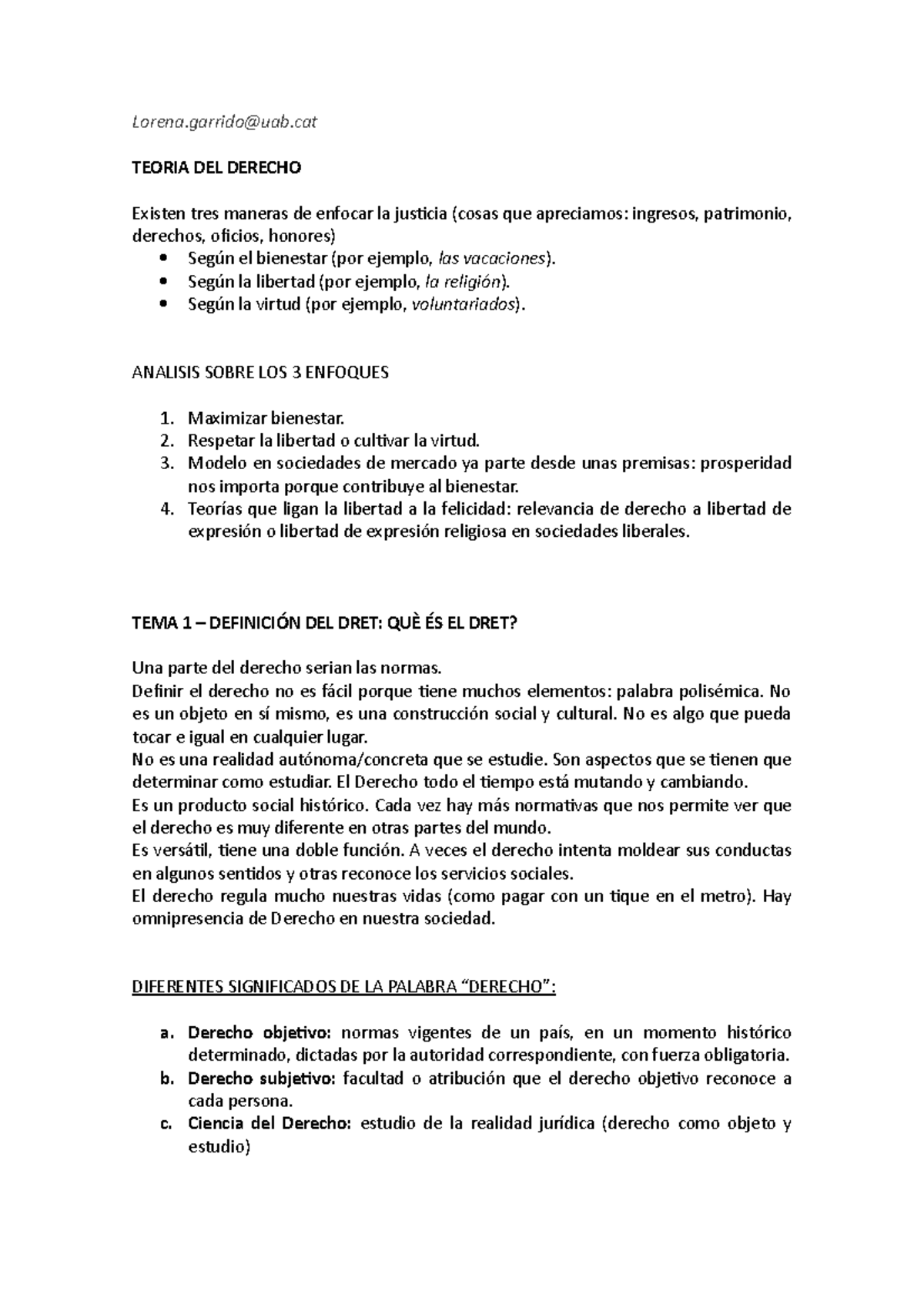 Teoria Del Derecho - TEORIA DEL DERECHO Existen Tres Maneras De Enfocar ...