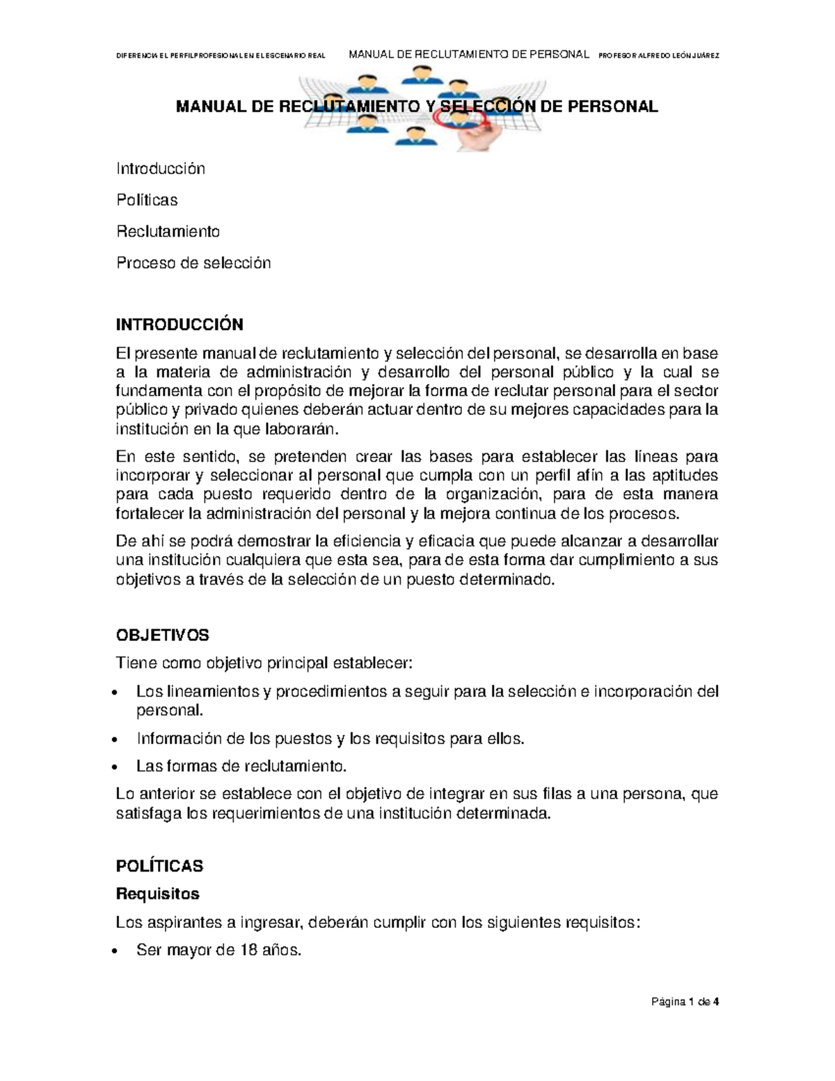 Manual DE Reclutamiento Y Selección DE Personal - MANUAL DE ...