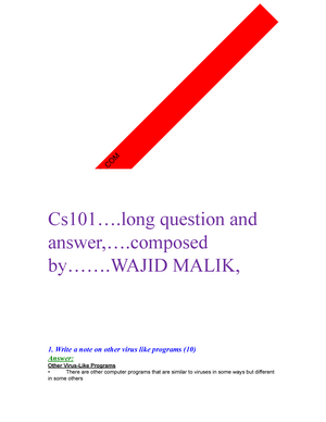 CS101 Mid Term MCQs With Reference Solved - CS101 - Introduction To ...