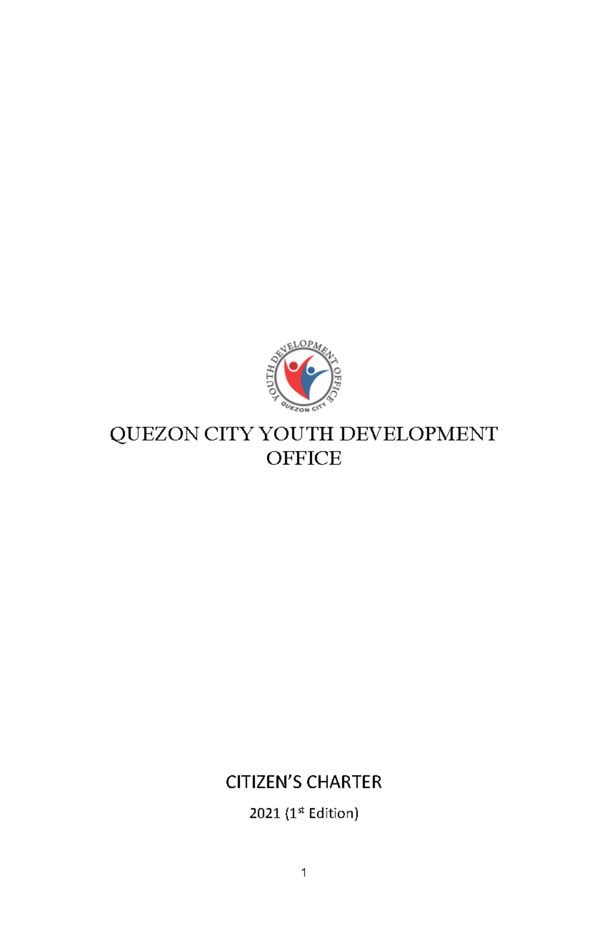 Qcydo Citizens Charter 2021 QUEZON CITY YOUTH DEVELOPMENT OFFICE