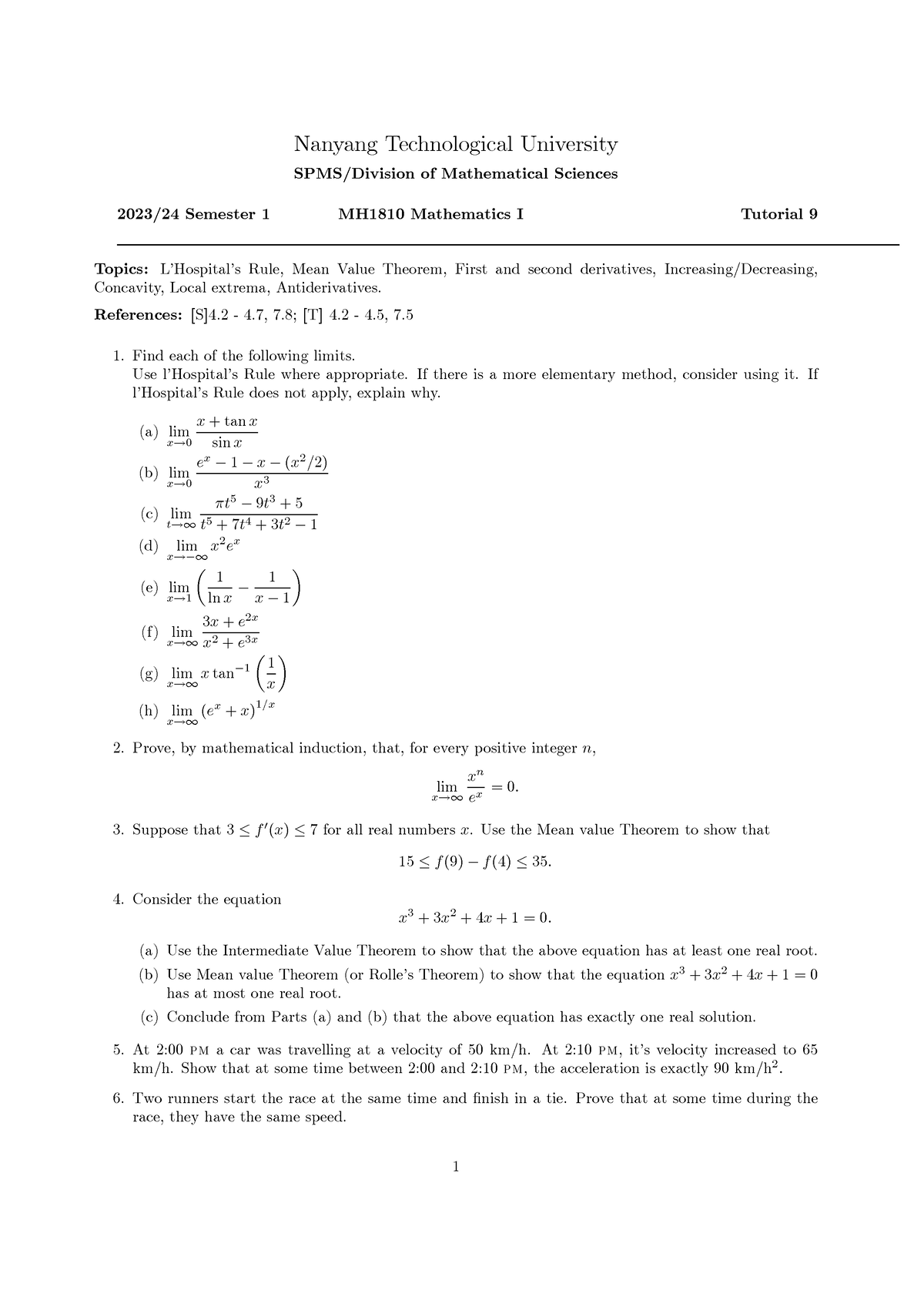 MH1810 Tut 9 2023 - Tut 9 - Nanyang Technological University SPMS ...