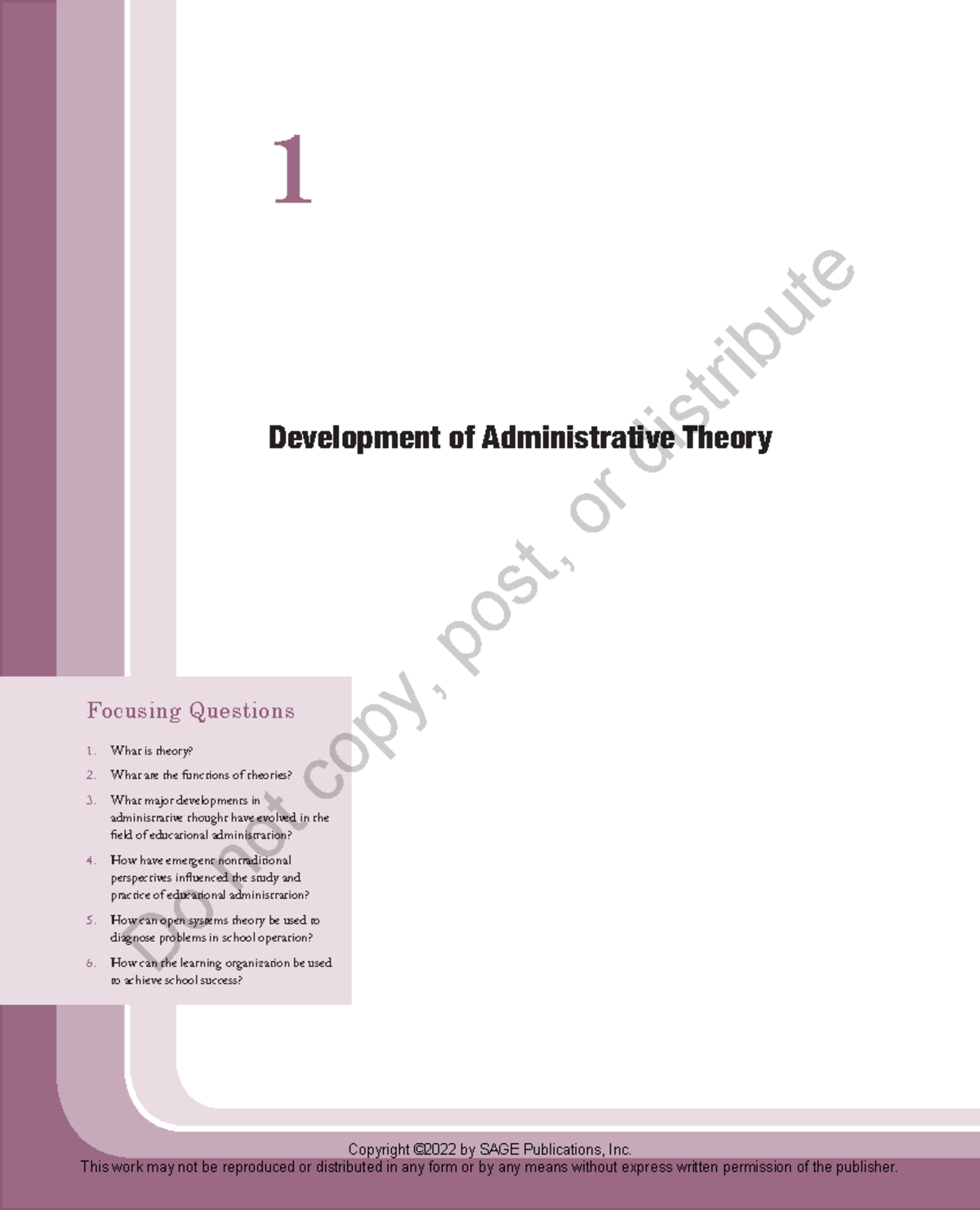 Development Of Administrative Theory - Focusing Questions What Is ...