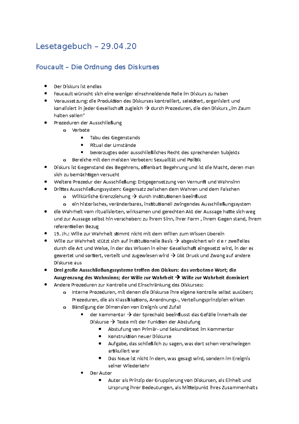 Lesetagebuch Foucault Die Ordnung des Diskurses Der Diskurs ist endlos Foucault wünscht sich Lesetagebuch Foucault Die Ordnung des Diskurses Der Diskurs ist endlos Foucault wünscht sich