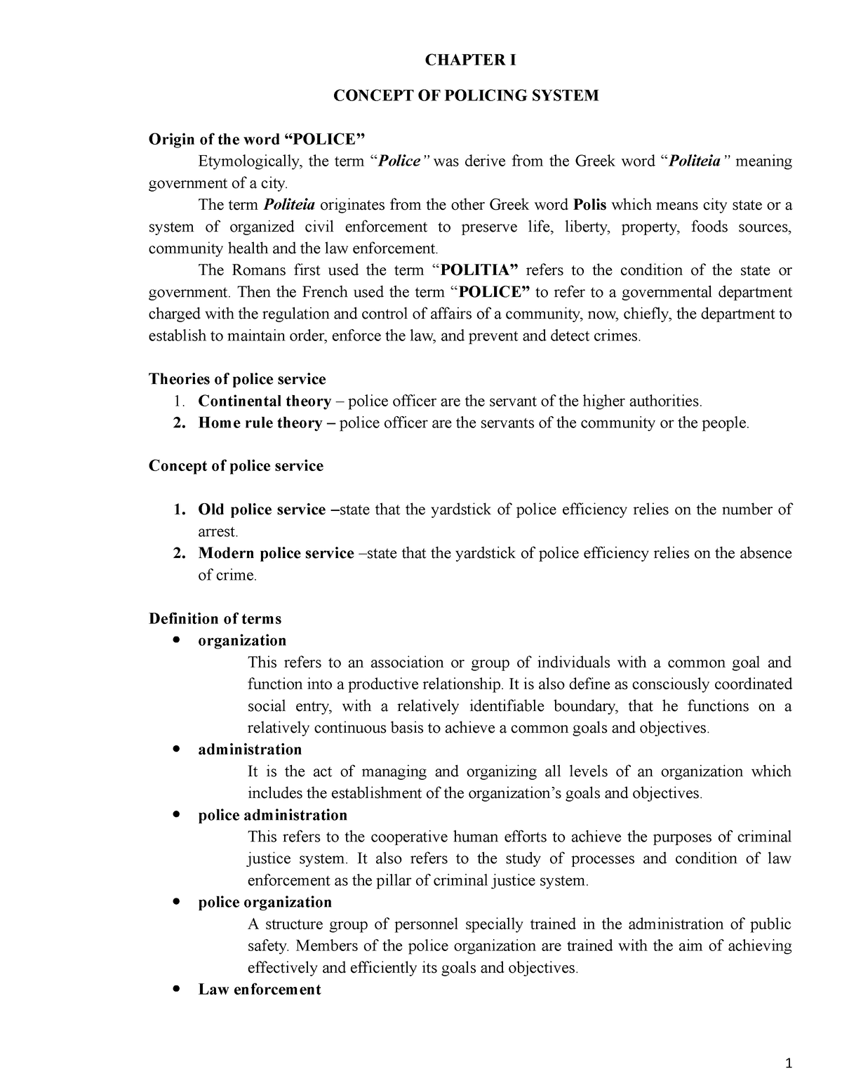 Lea-1-muule-final-ygsudskldm - CHAPTER I CONCEPT OF POLICING SYSTEM ...