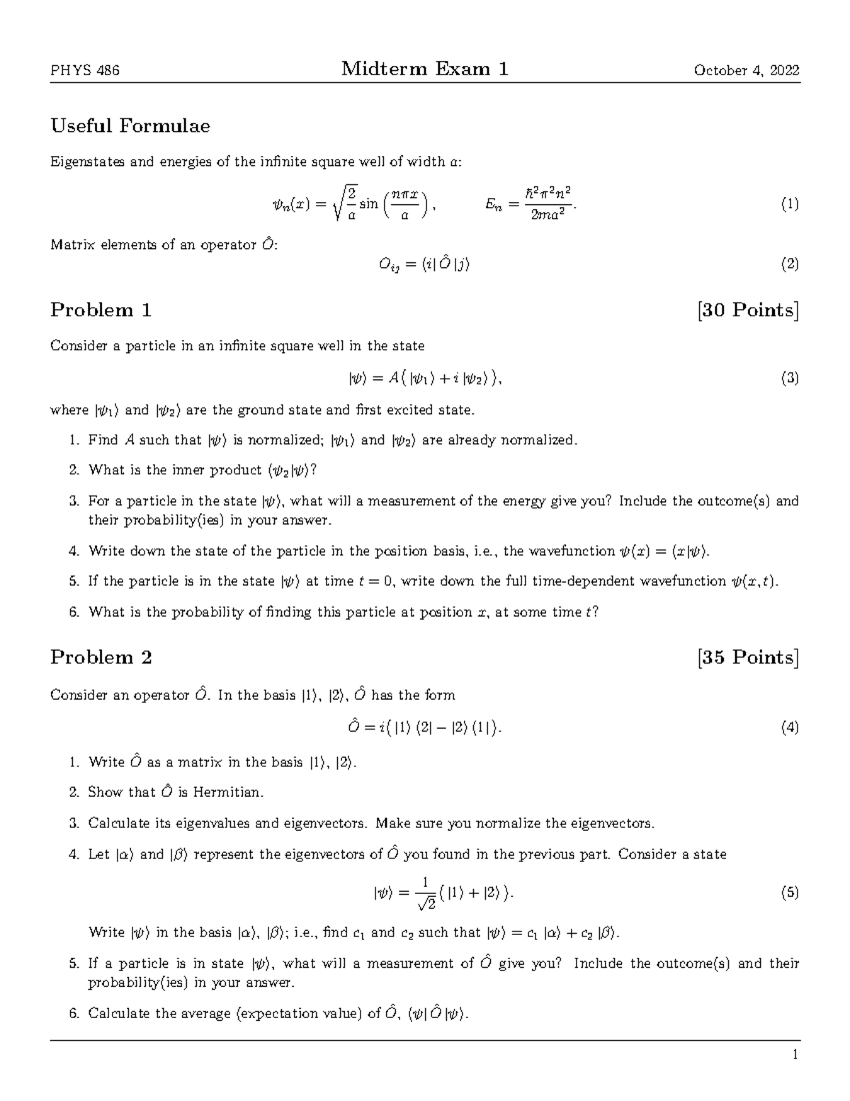 Phys 486 Midterm 1 - this is the 1st quiz - Deprecated API usage: The ...