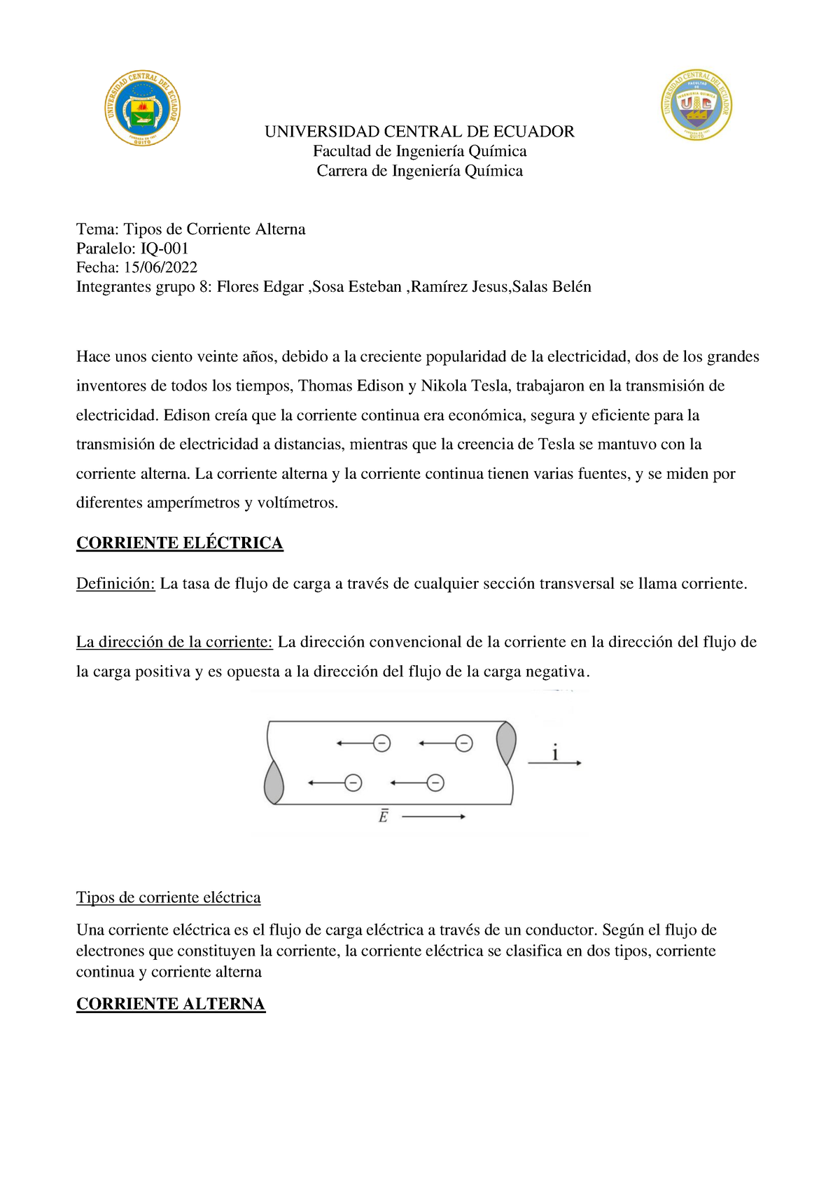 Grupo 8 Borrdor Deber 1 Tipos DE Corriente Alterna - UNIVERSIDAD ...