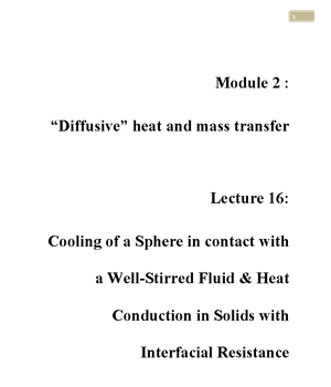 Heat And Mass Transfer - Lecture Notes 1 - Module 1. Basic Concepts ...