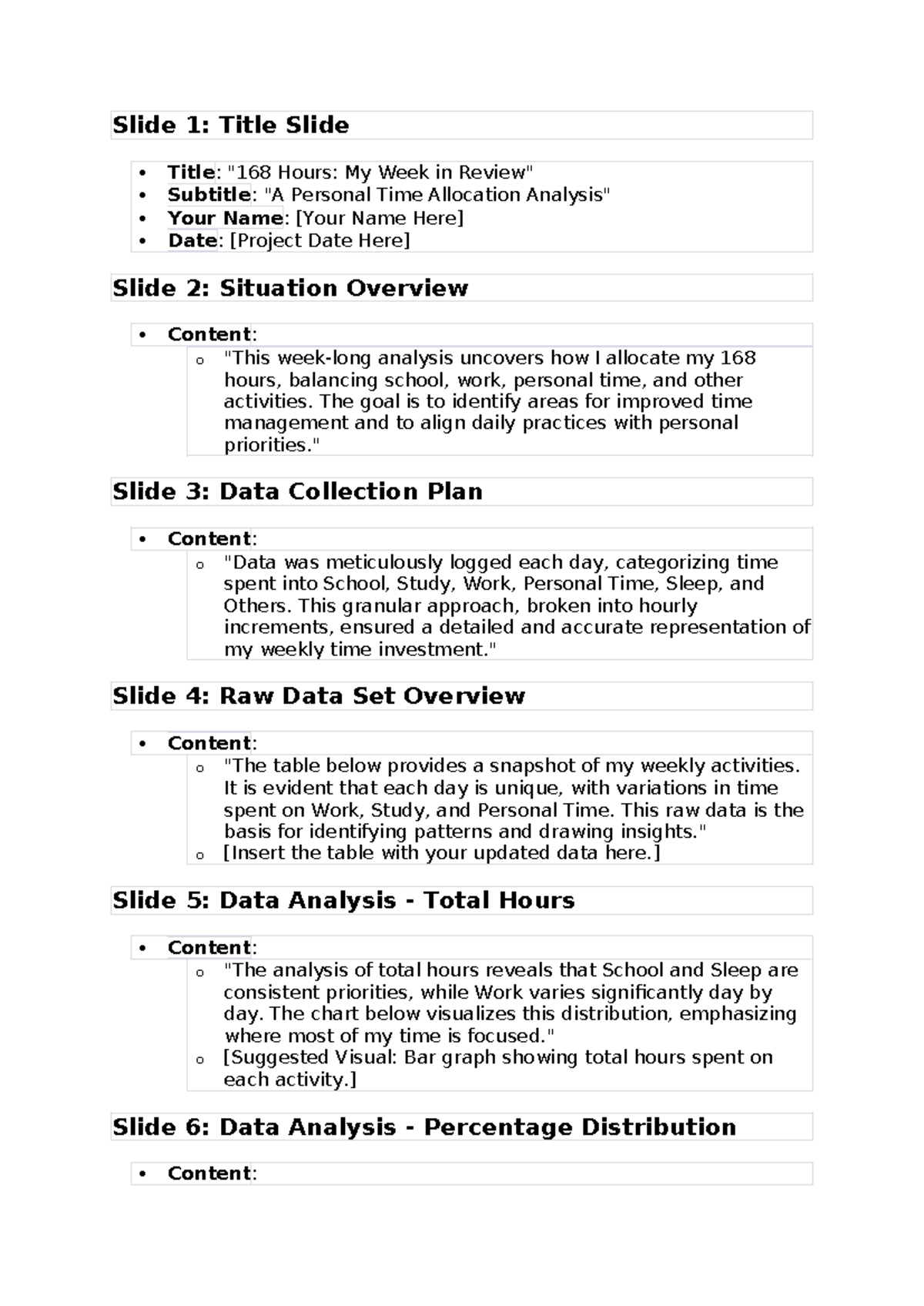 Analytics Slidedoc Assignment - Slide 1: Title Slide Title: 