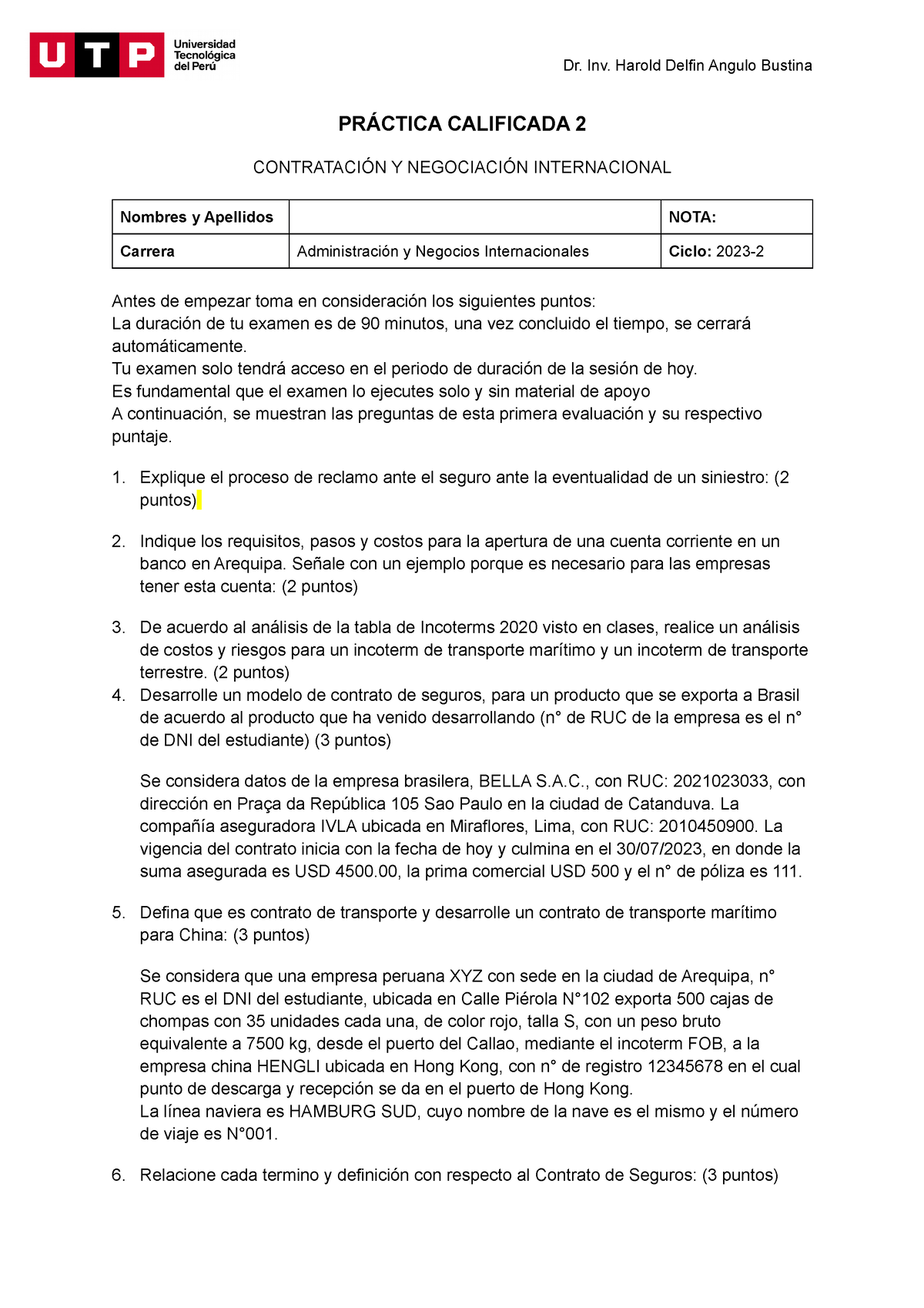 Examen Contrataciones 20232 - Dr. Inv. Harold Delfin Angulo Bustina ...