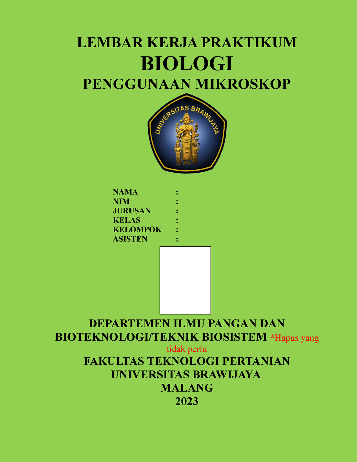 [M1] Laporan Praktikum - LEMBAR KERJA PRAKTIKUM BIOLOGI PENGGUNAAN ...