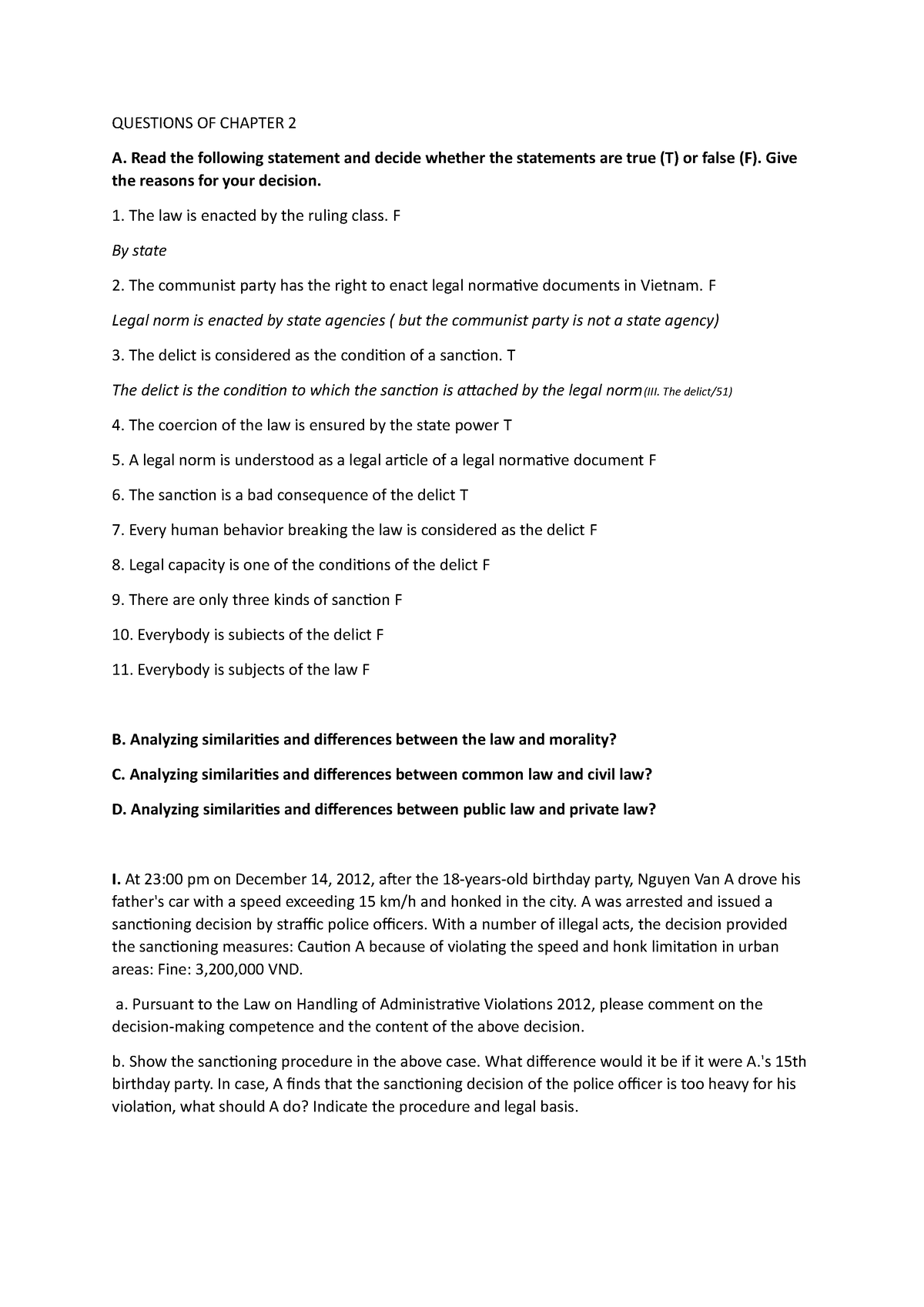 Questions OF Chapter 2 - Review For Mid Term 2 - QUESTIONS OF CHAPTER 2 ...