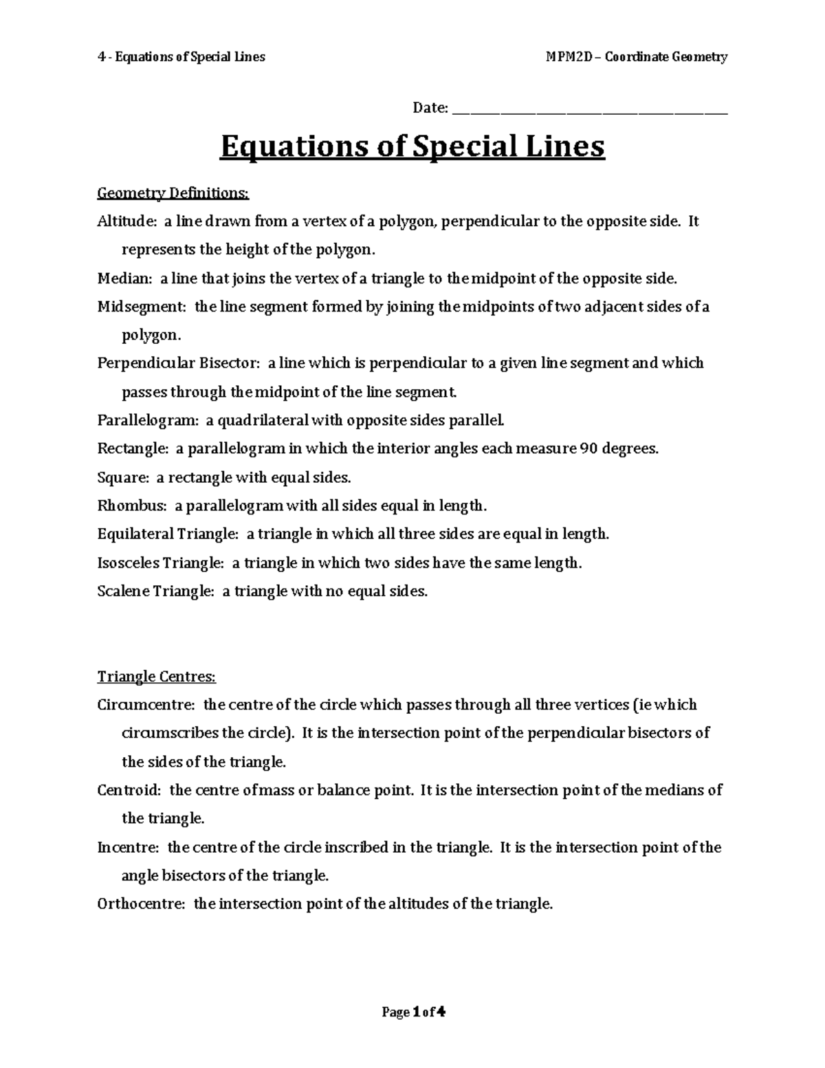 04 - Equations of Special Lines - Date ...