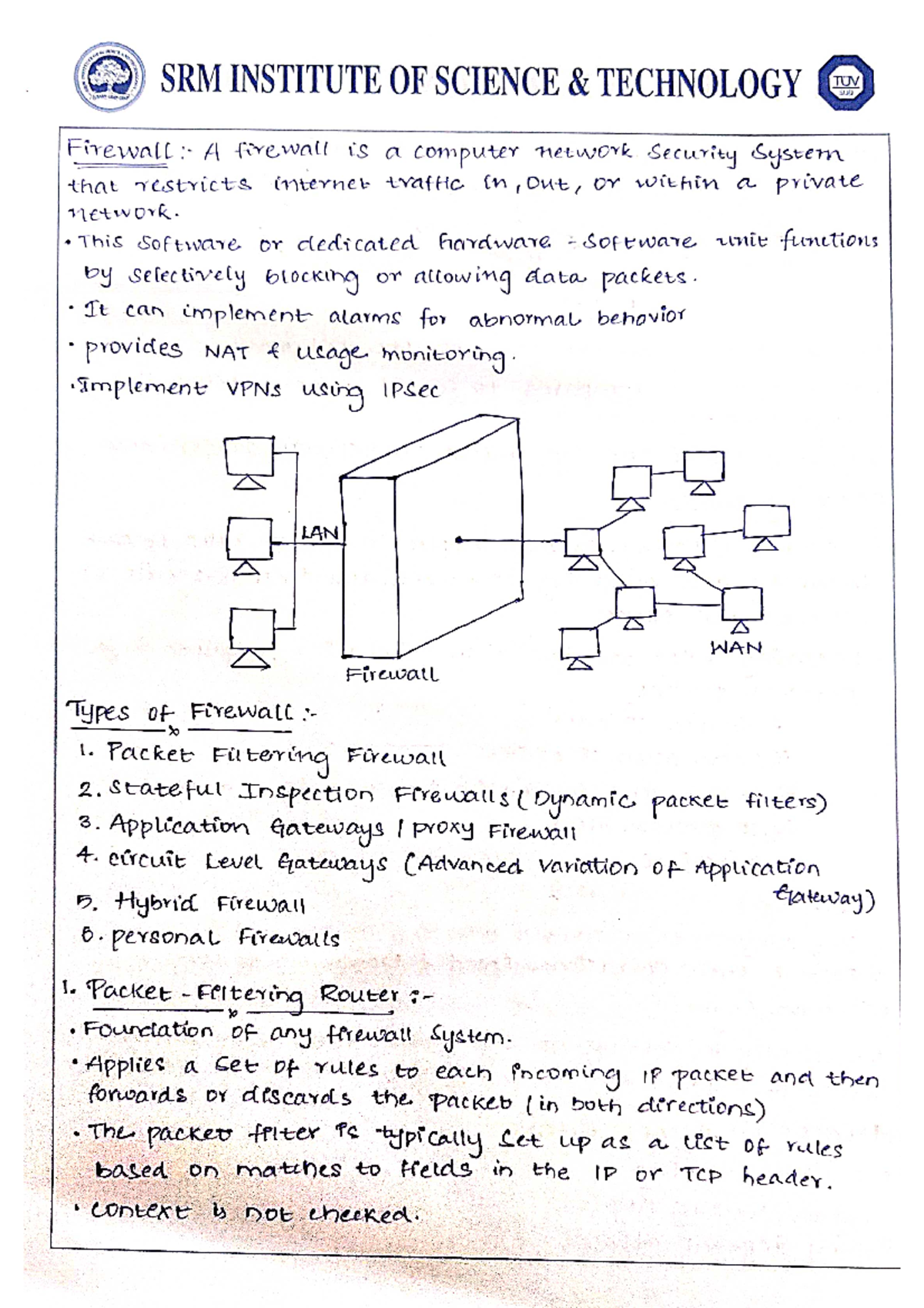 Firewall ans - Network Security - Studocu