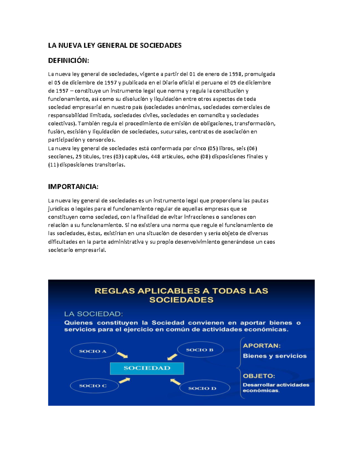 LA Nueva LEY General DE Sociedades resumen Legislacion - LA NUEVA LEY ...