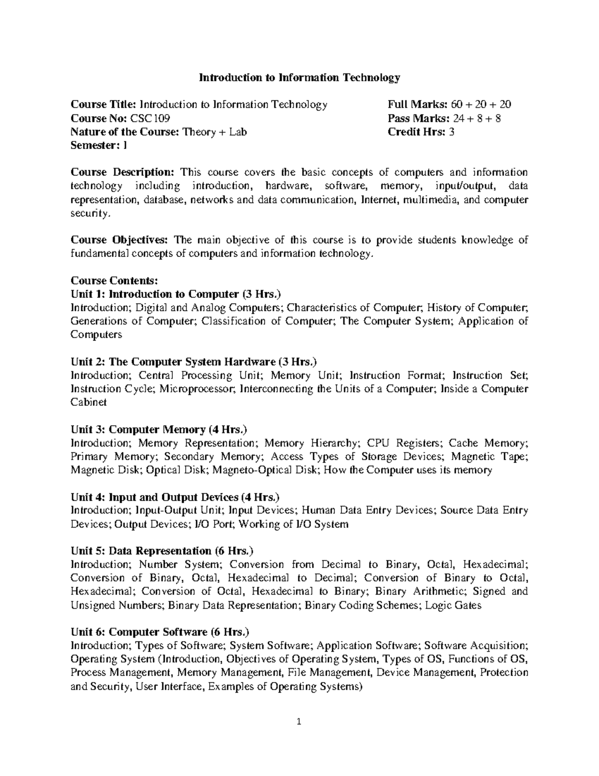 CSIT-1st-Sem - Bsc it notes - Introduction to Information Technology ...