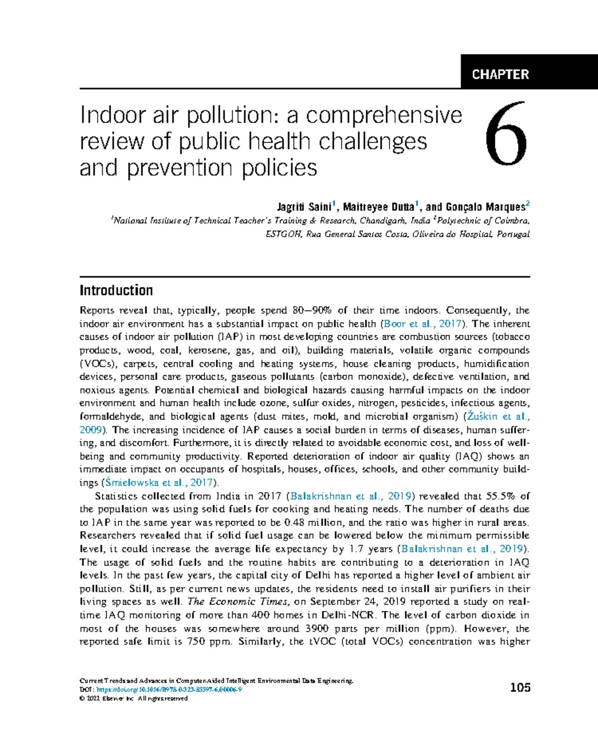 3-s2 - Paper - CHAPTER 6 Indoor air pollution: a comprehensive review ...