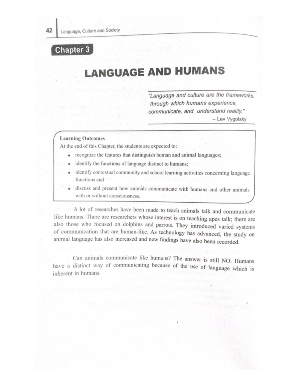 EL 101 Chapter 3 Language and Humans lecture - BS Education - Studocu