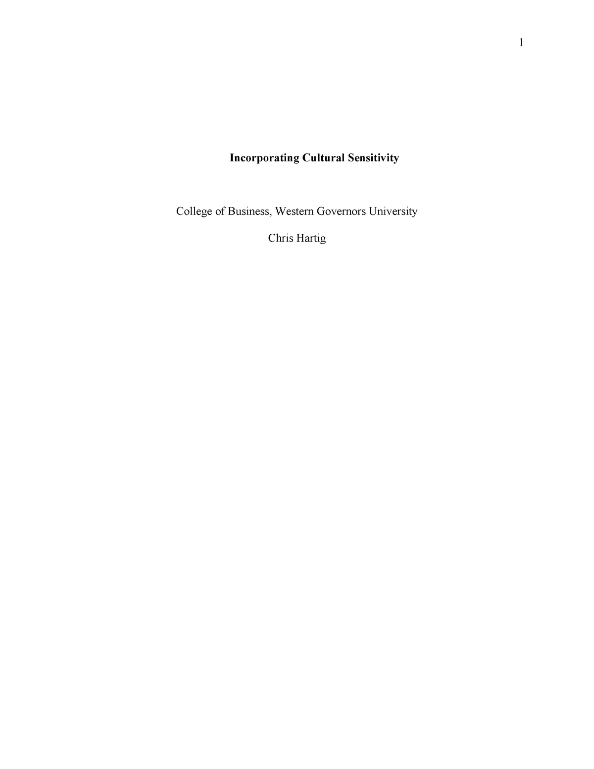 C716 Cultural Sensitivity Essay - Incorporating Cultural Sensitivity ...