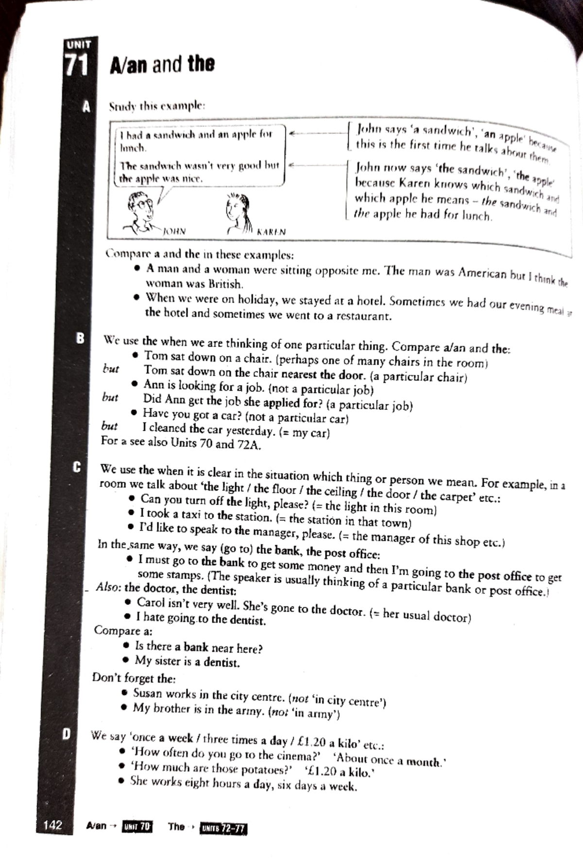 Unit 71 78 - notes - 71 A/an and the A Study this example: John says 'a ...