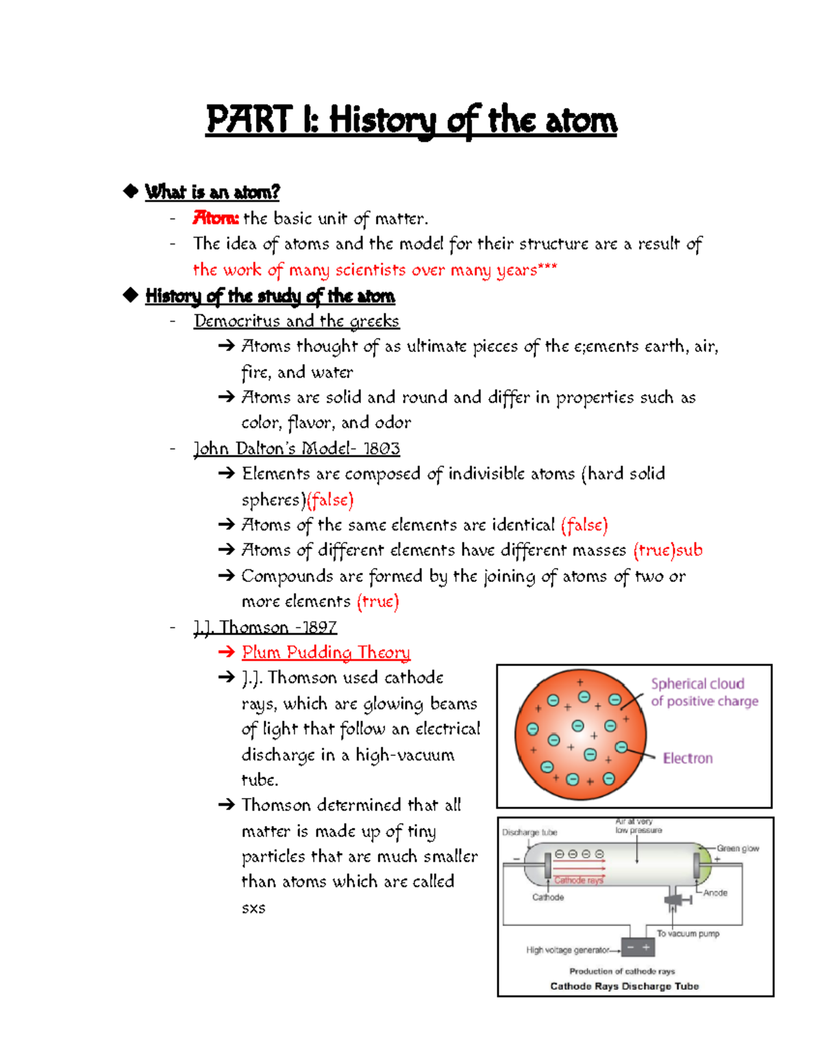 Atomic Structure - PART I: History of the atom What is an atom? - Atom ...