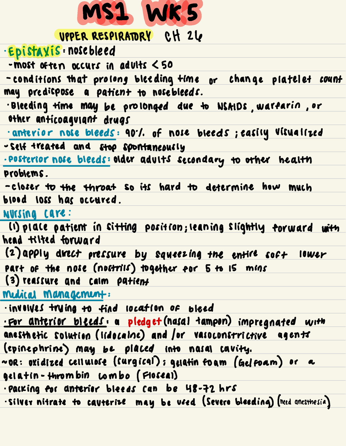 MS1 WK 5 - Lecture notes week 5 - ####### MSI ####### Wk 5 UPPER ...