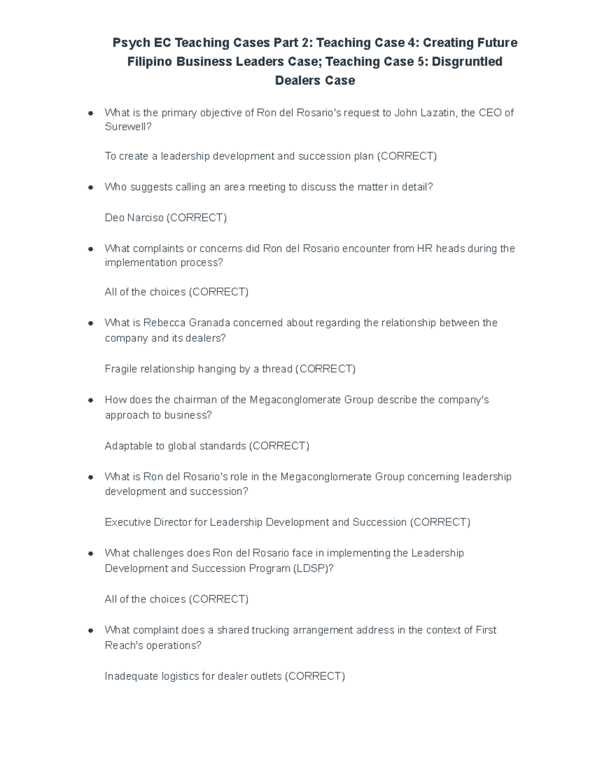 Psych EC SHRM Answer Key edited - Psych EC Teaching Cases Part 2 ...