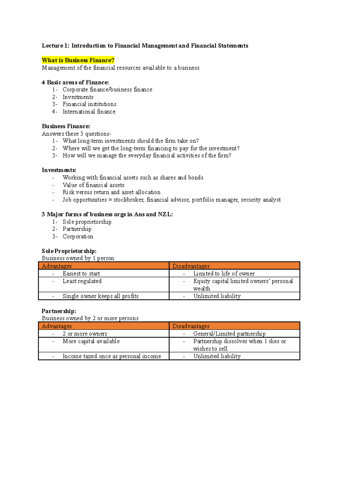 Lecture 1 - Topic 1 - Lecture 1: Introduction to Financial Management ...