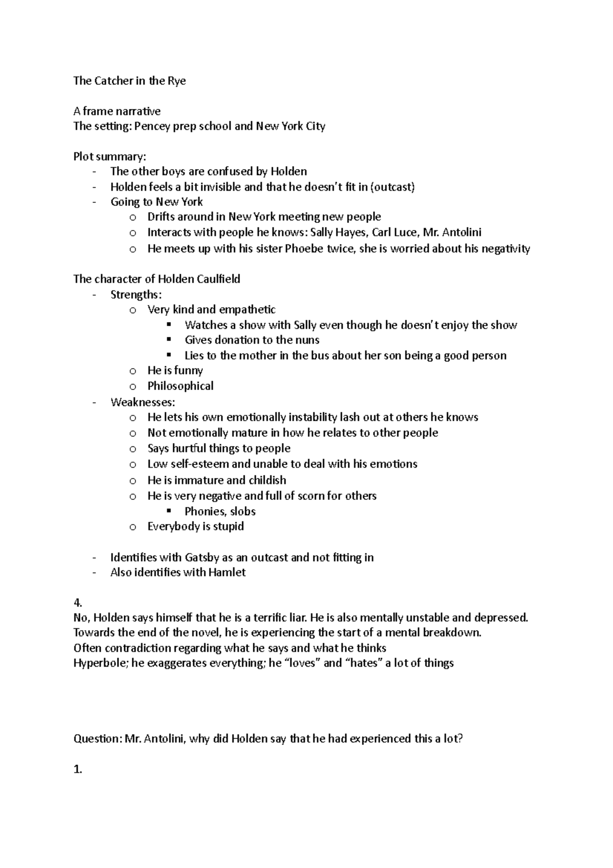 The Catcher in the Rye Book Summary The Catcher in the Rye A frame