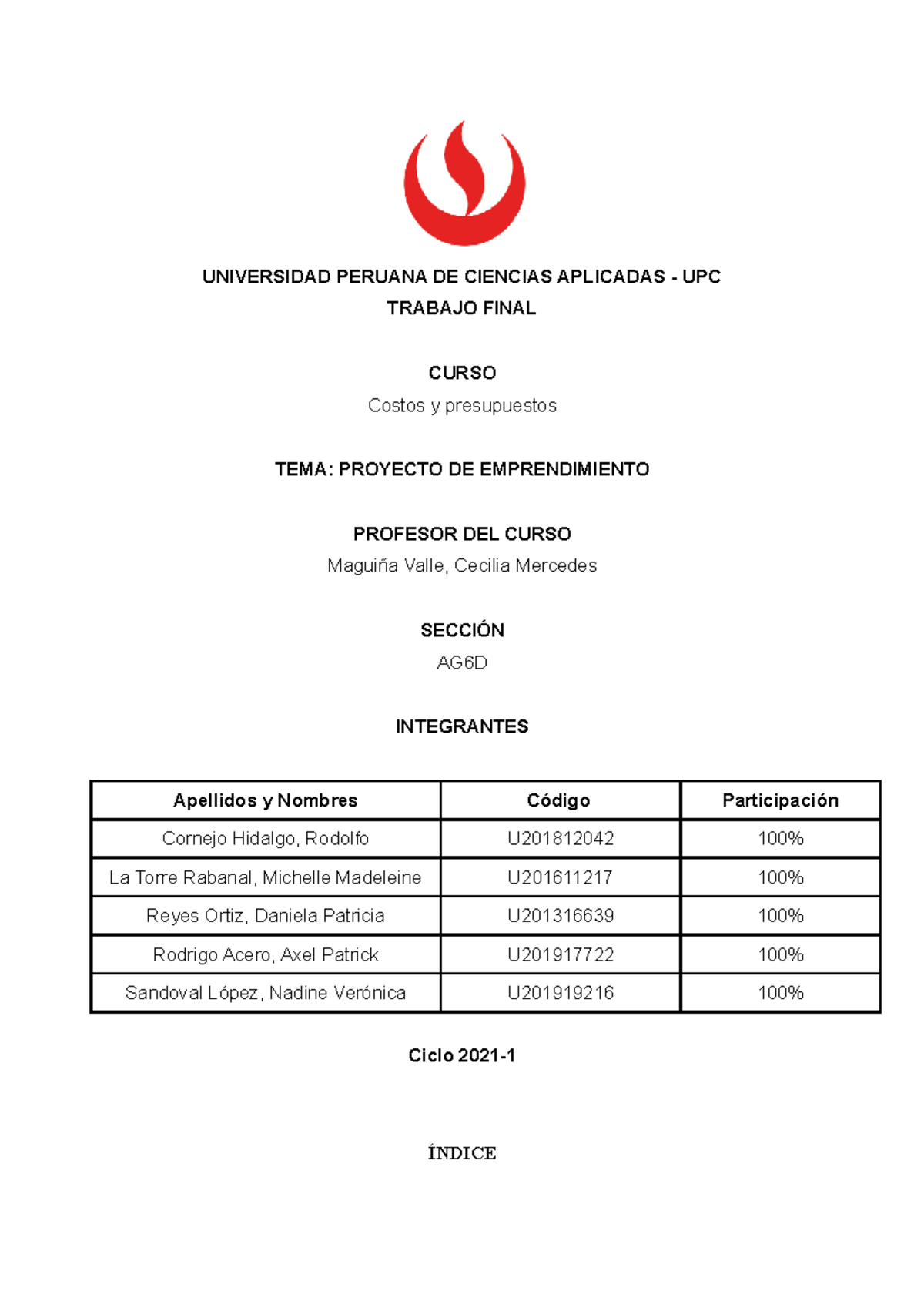 TB Costos Grupo 4 - fijas de costoa y presupuestos - UPC - Studocu