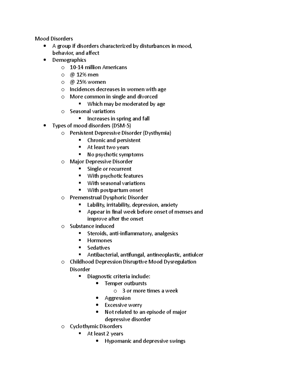 Mood Disorders lecture - Mood Disorders A group if disorders ...